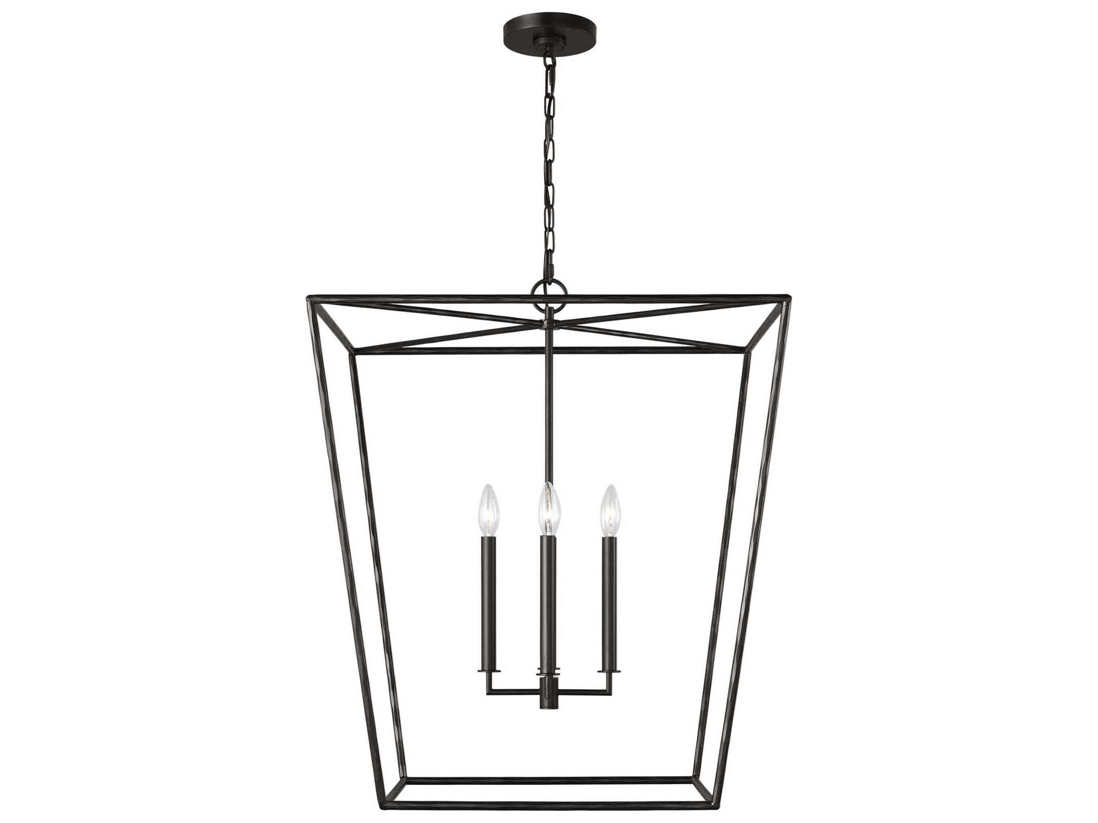 Visual Comfort Studio Viota 4-Light Aged Iron Black Pendant