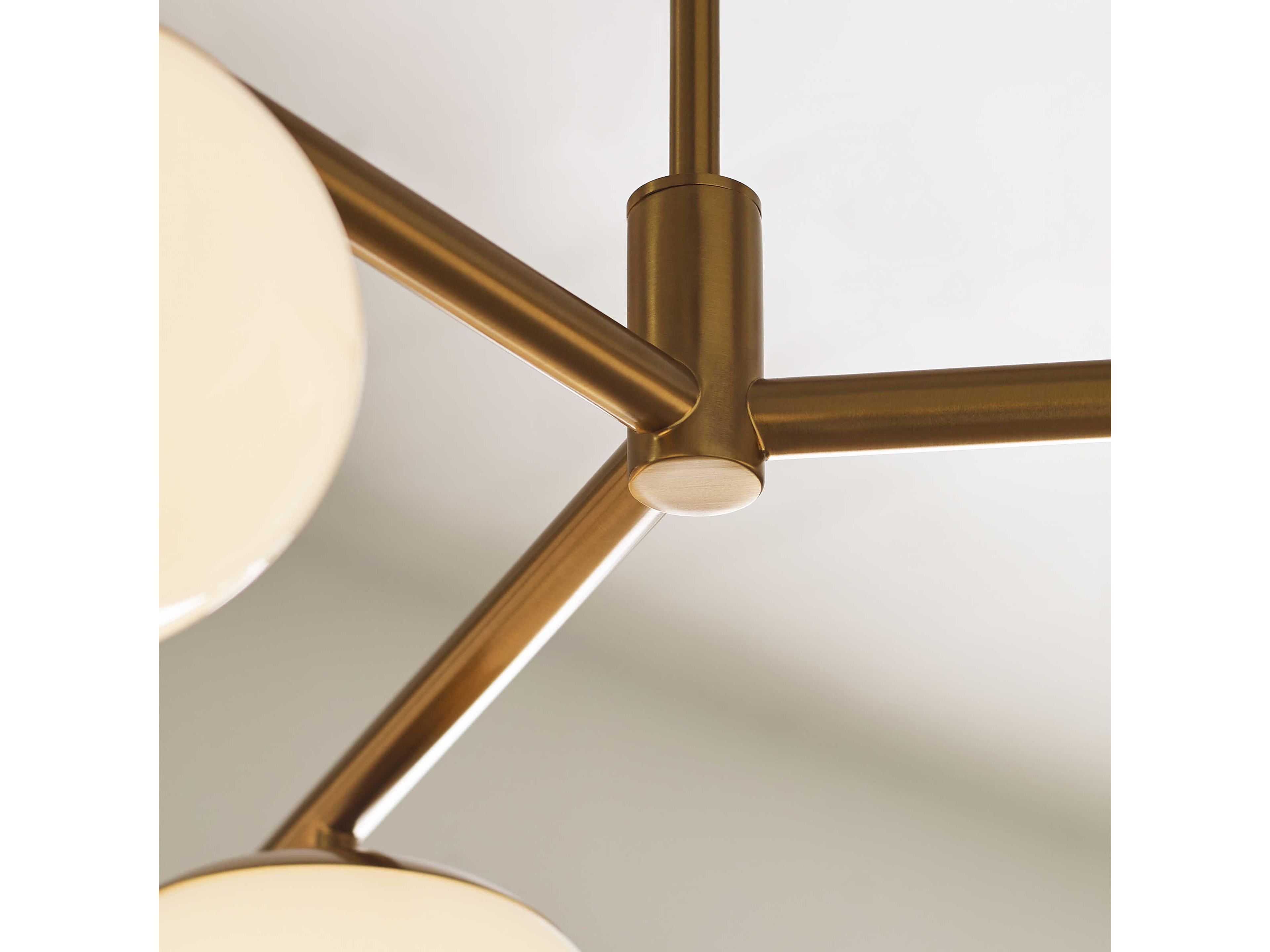 Visual Comfort Studio Lune 3-Light Burnished Brass Globe Chandelier