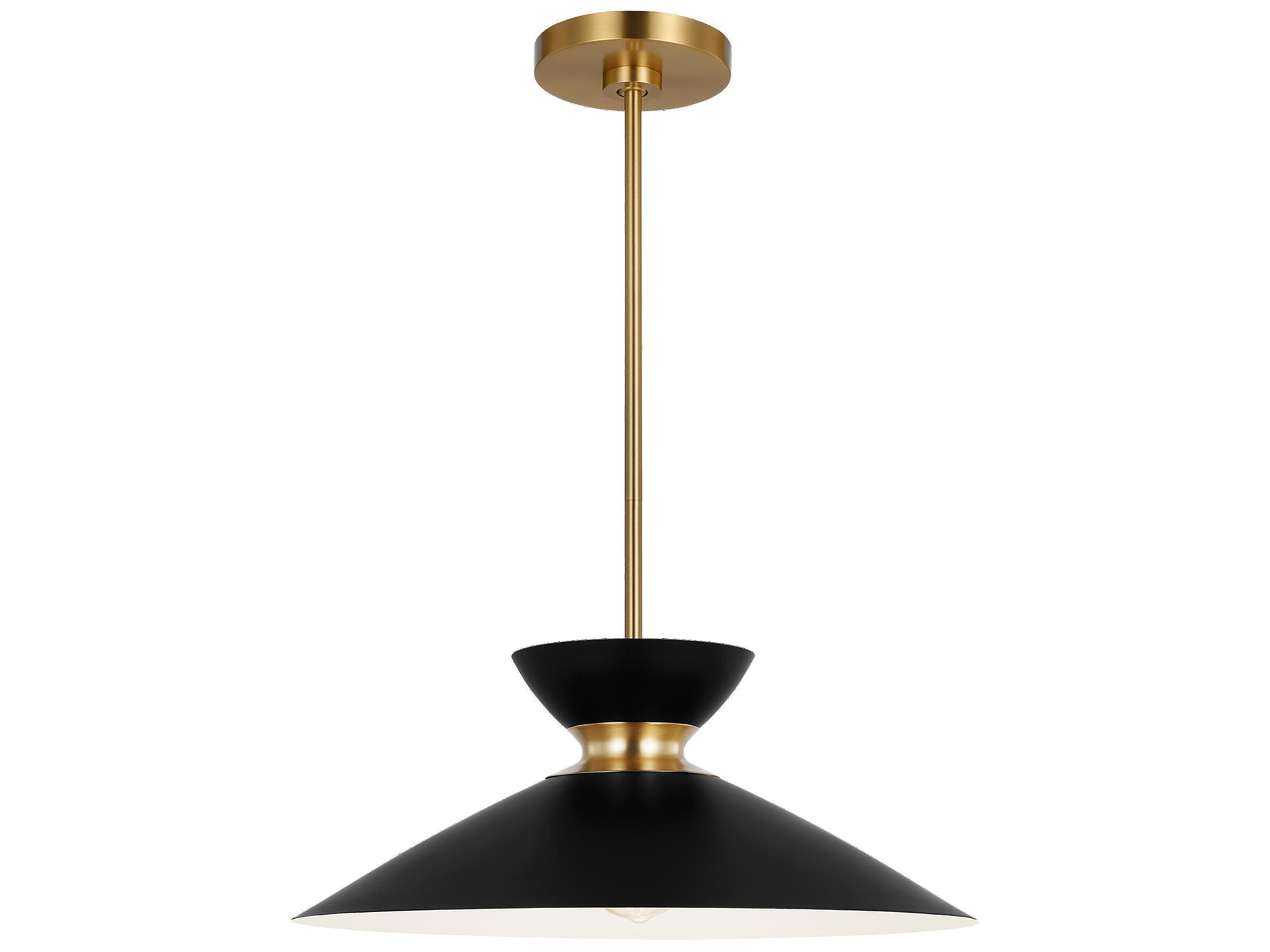 Heath 1-Light Midnight Black Burnished Brass Pendant