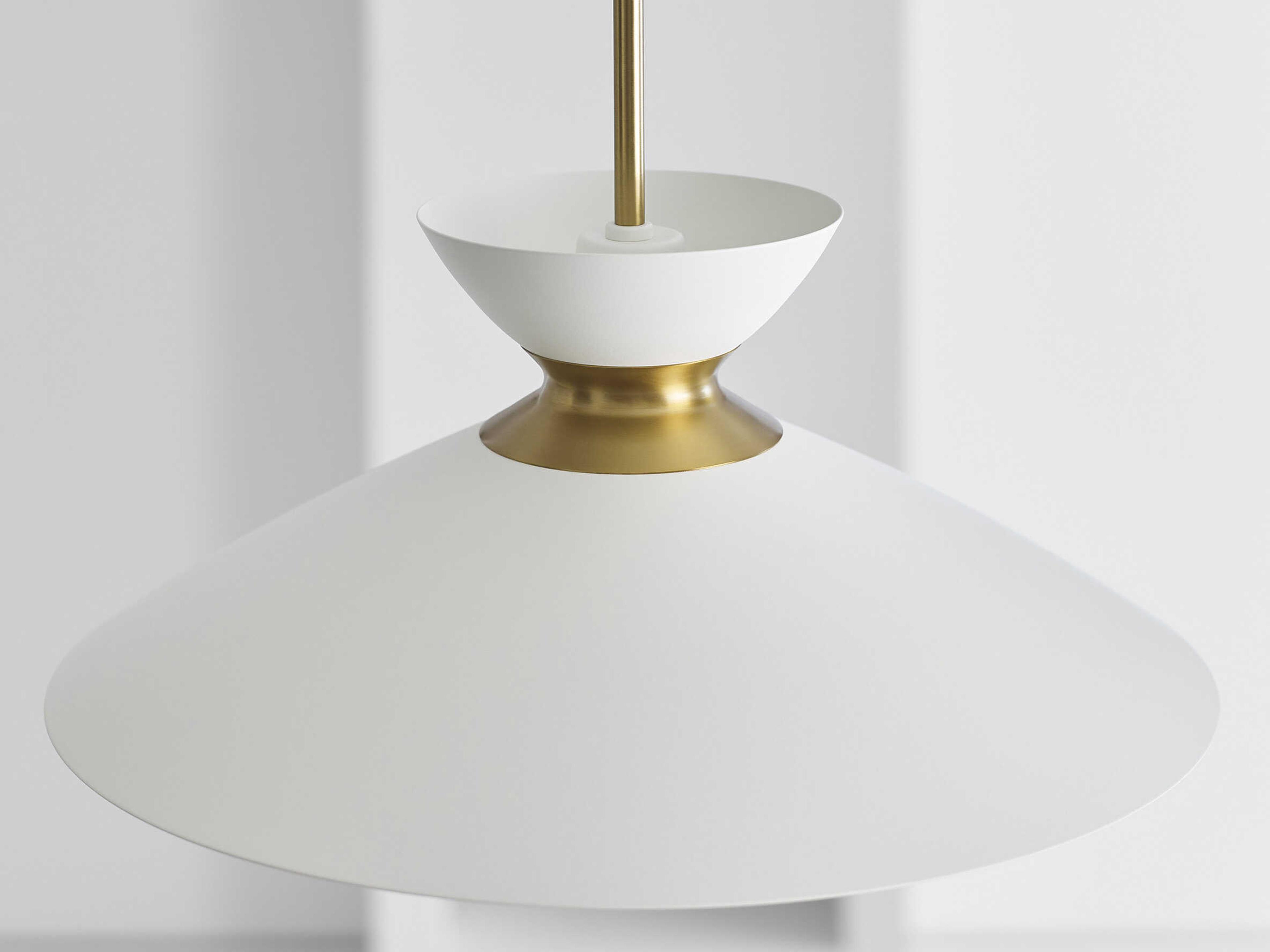 Visual Comfort Studio Heath 1-Light Matte White Burnished Brass Pendant