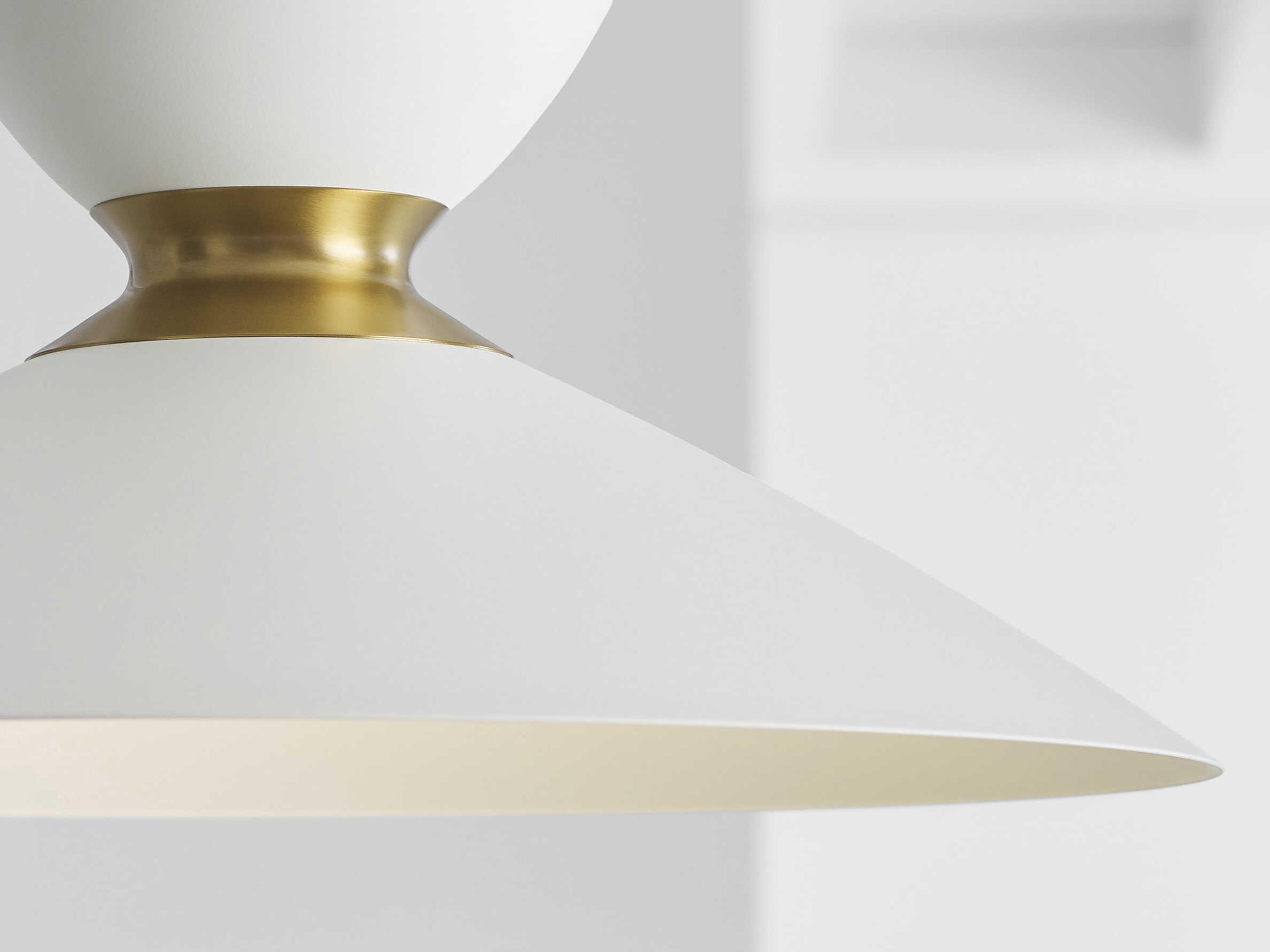 Visual Comfort Studio Heath 1-Light Matte White Burnished Brass Pendant
