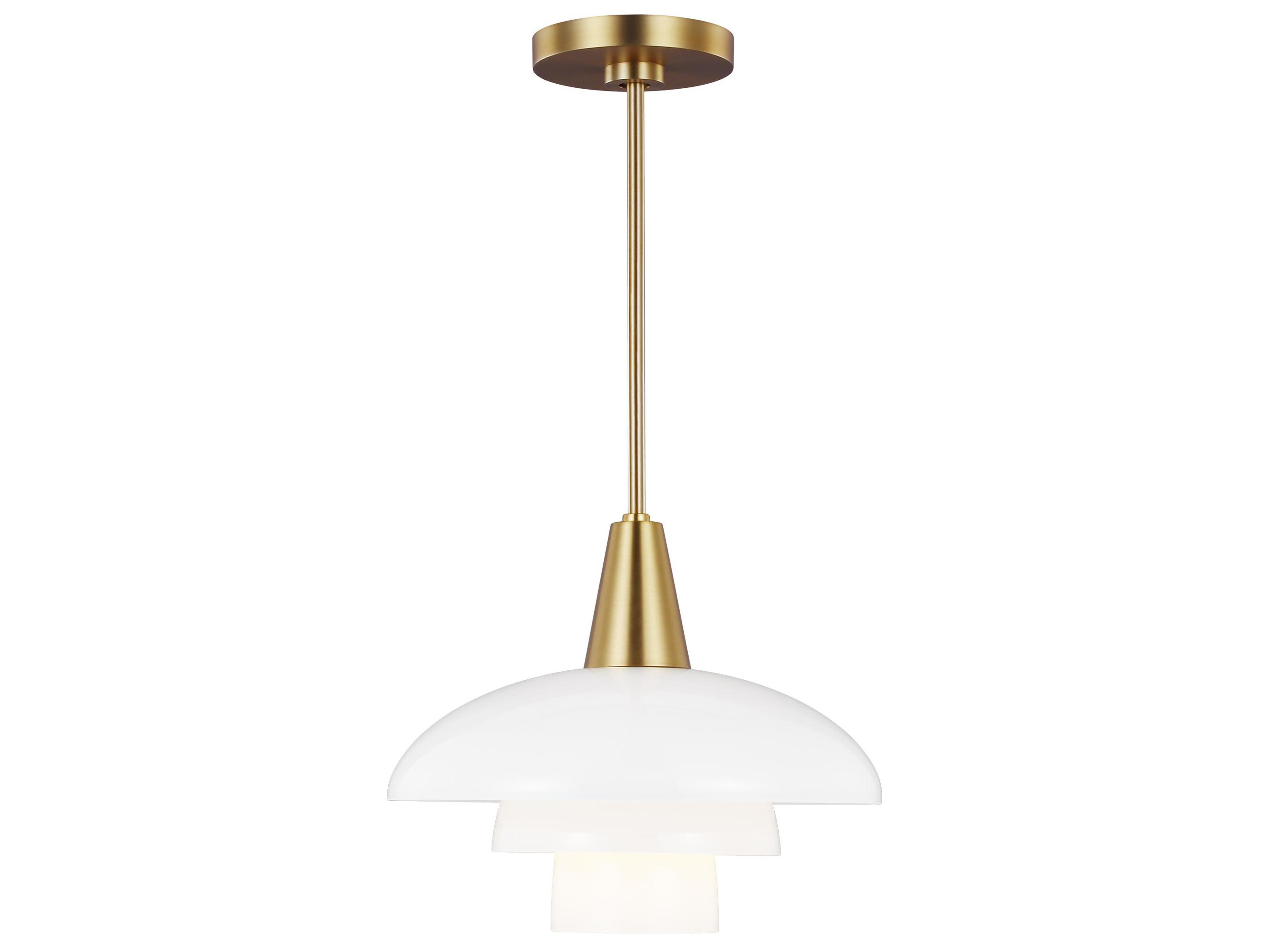 Rossie Mid Century Modern Burnished Brass Pendant Light