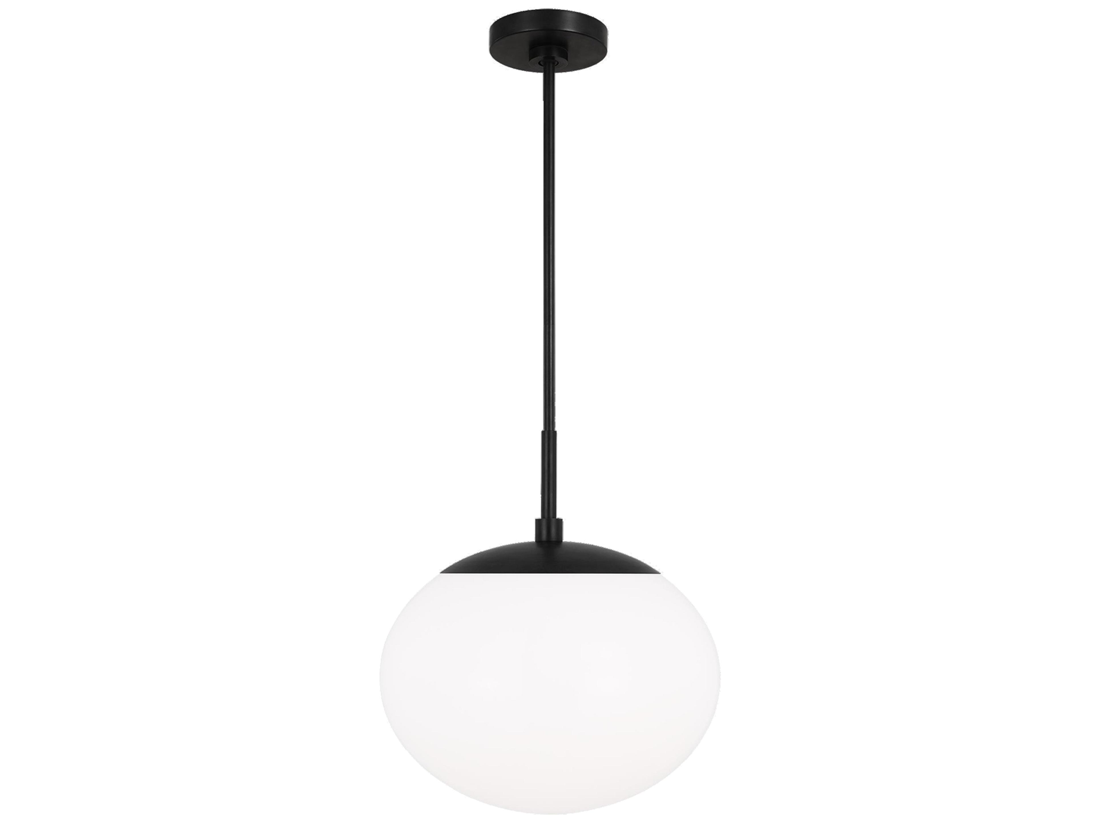 Lune Pendant Light Aged Iron Milk Glass
