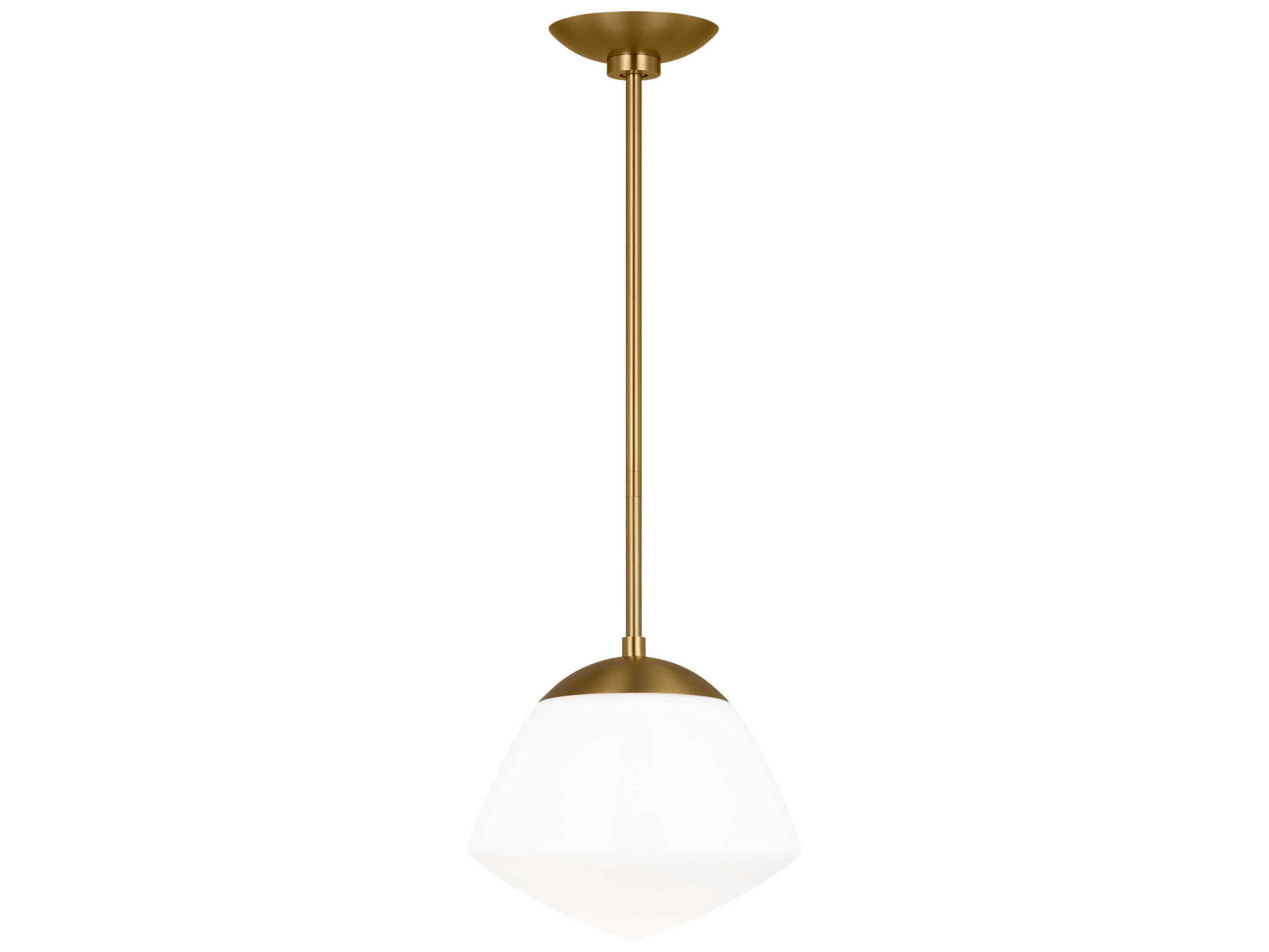 Milne 15.5-Inch Large Pendant Light Burnished Brass Milk Glass