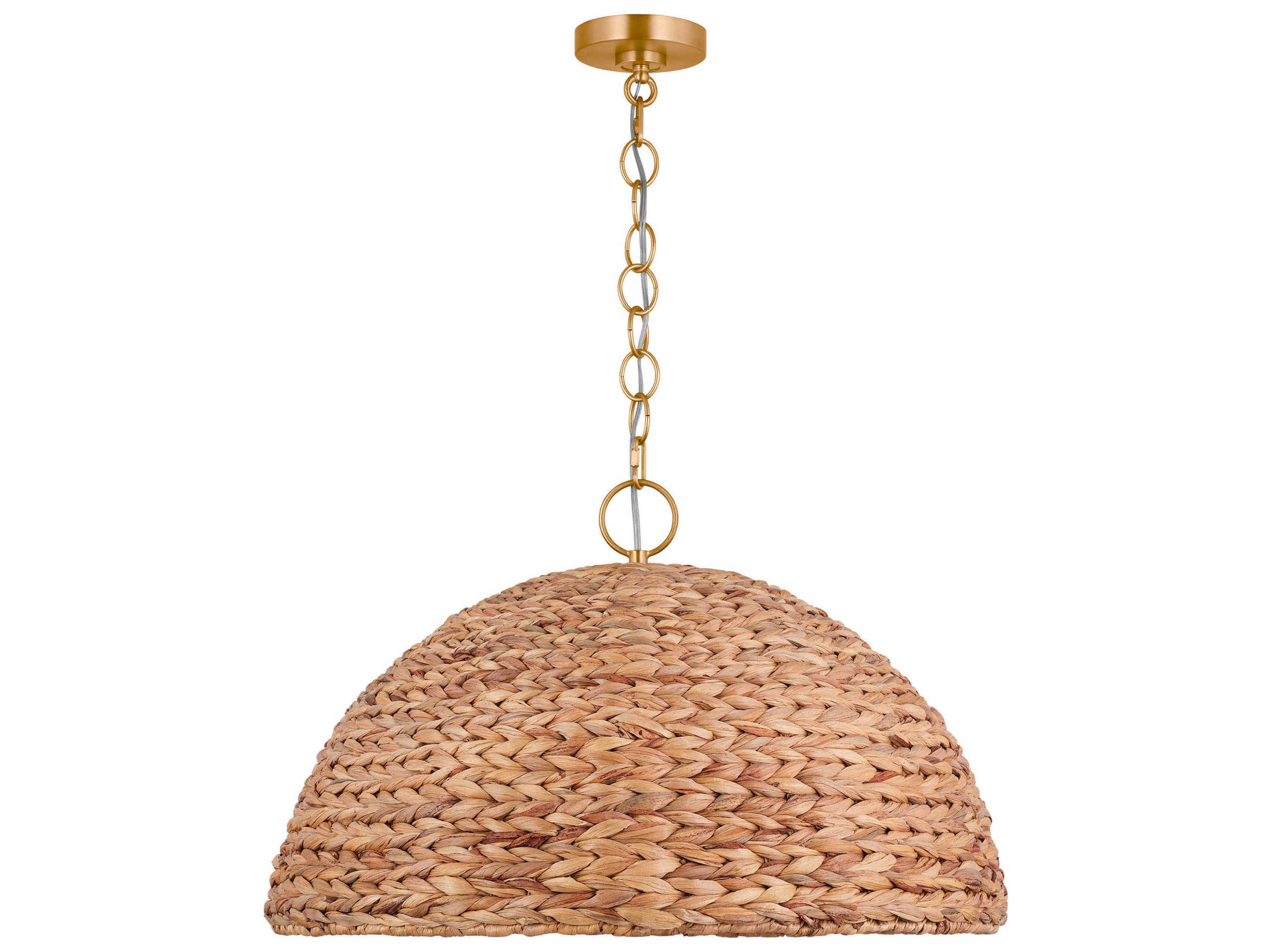 Visual Comfort Studio Cay 3-Light Burnished Brass Dome Pendant