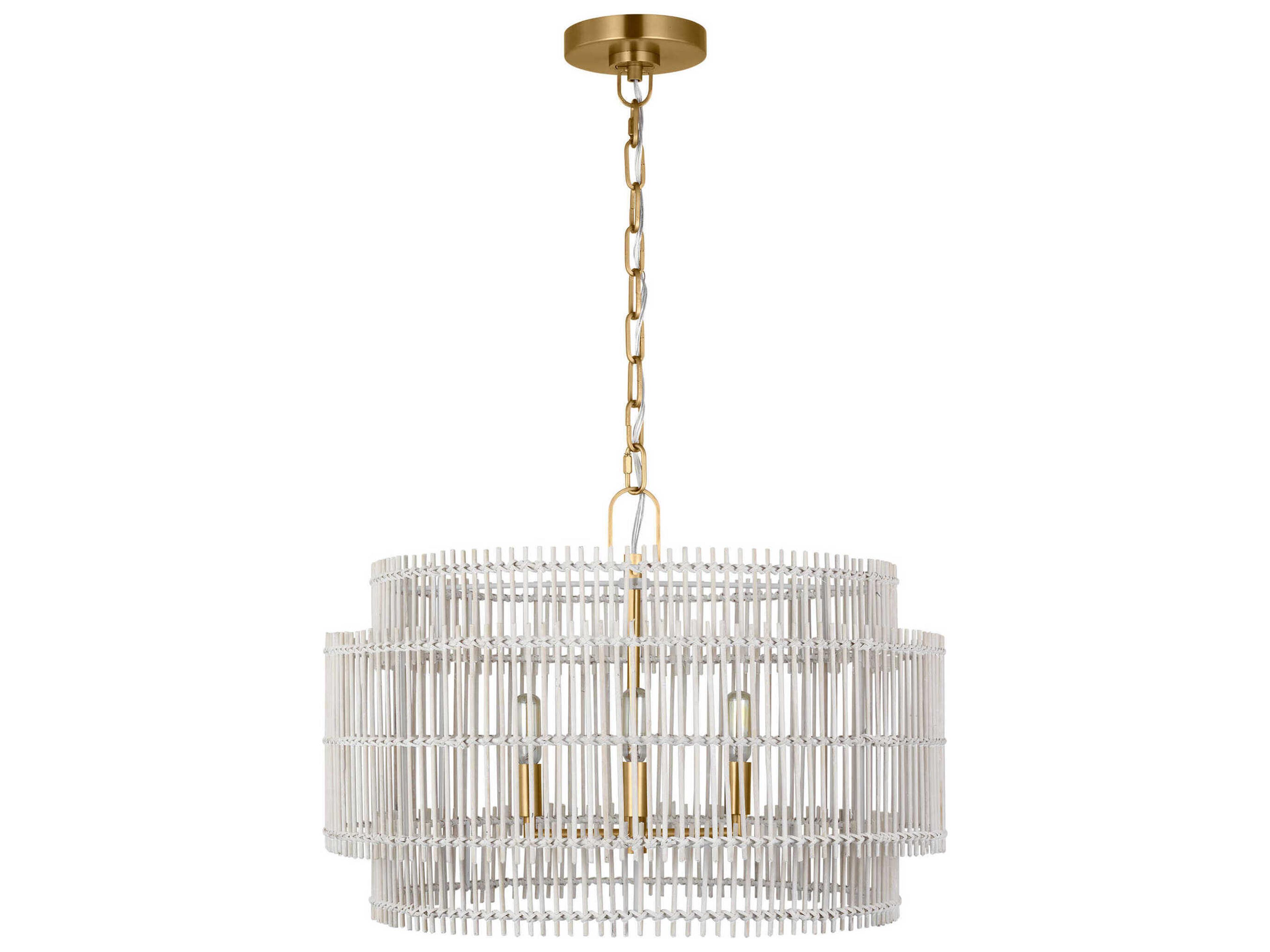 Visual Comfort Studio Elio 4-Light Burnished Brass Drum Chandelier