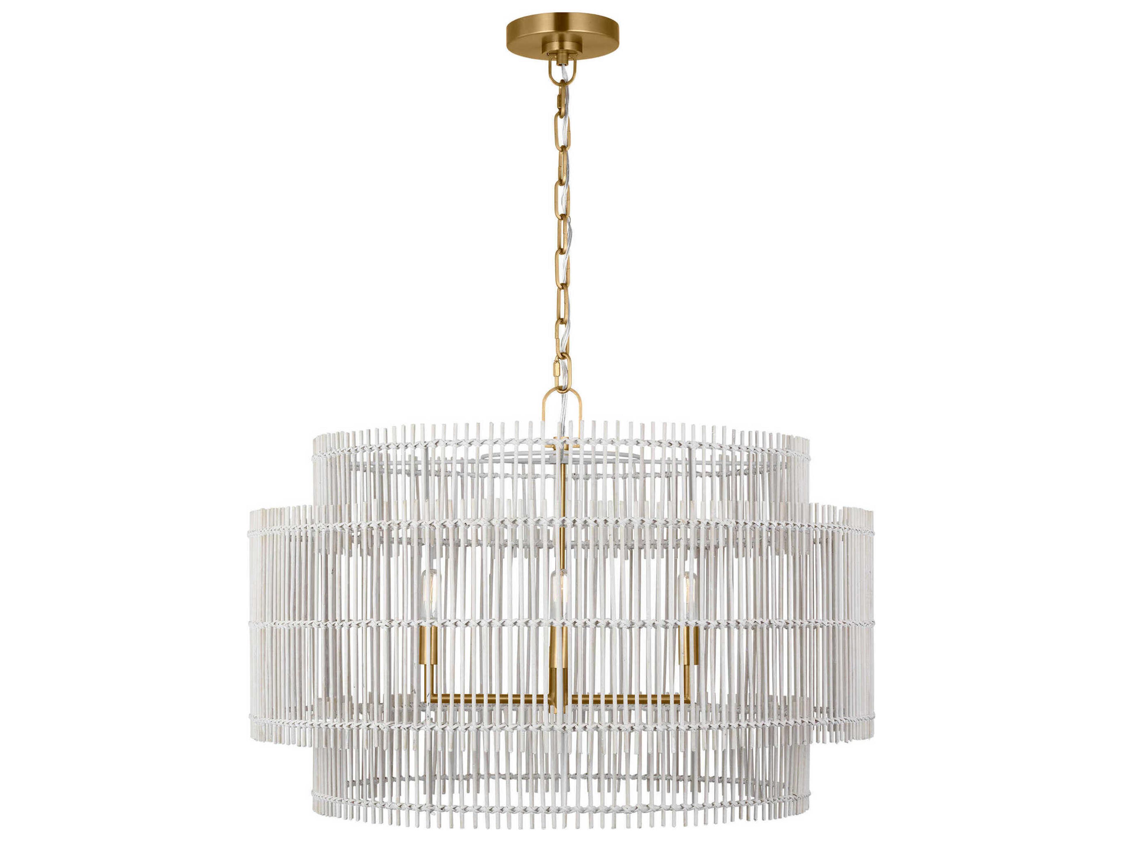 Visual Comfort Studio Elio 4-Light Burnished Brass Drum Chandelier