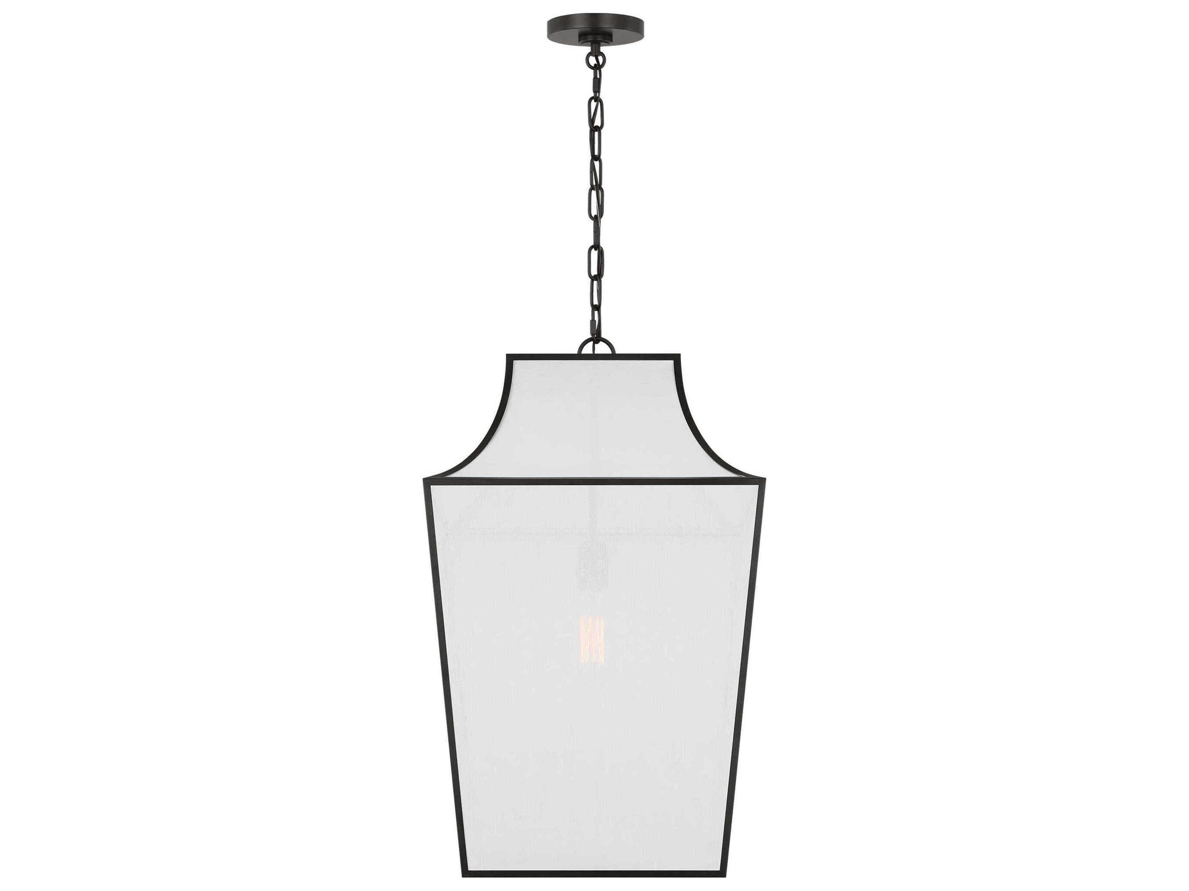 Visual Comfort Studio Arnio 1-Light Aged Iron Black Lantern Pendant