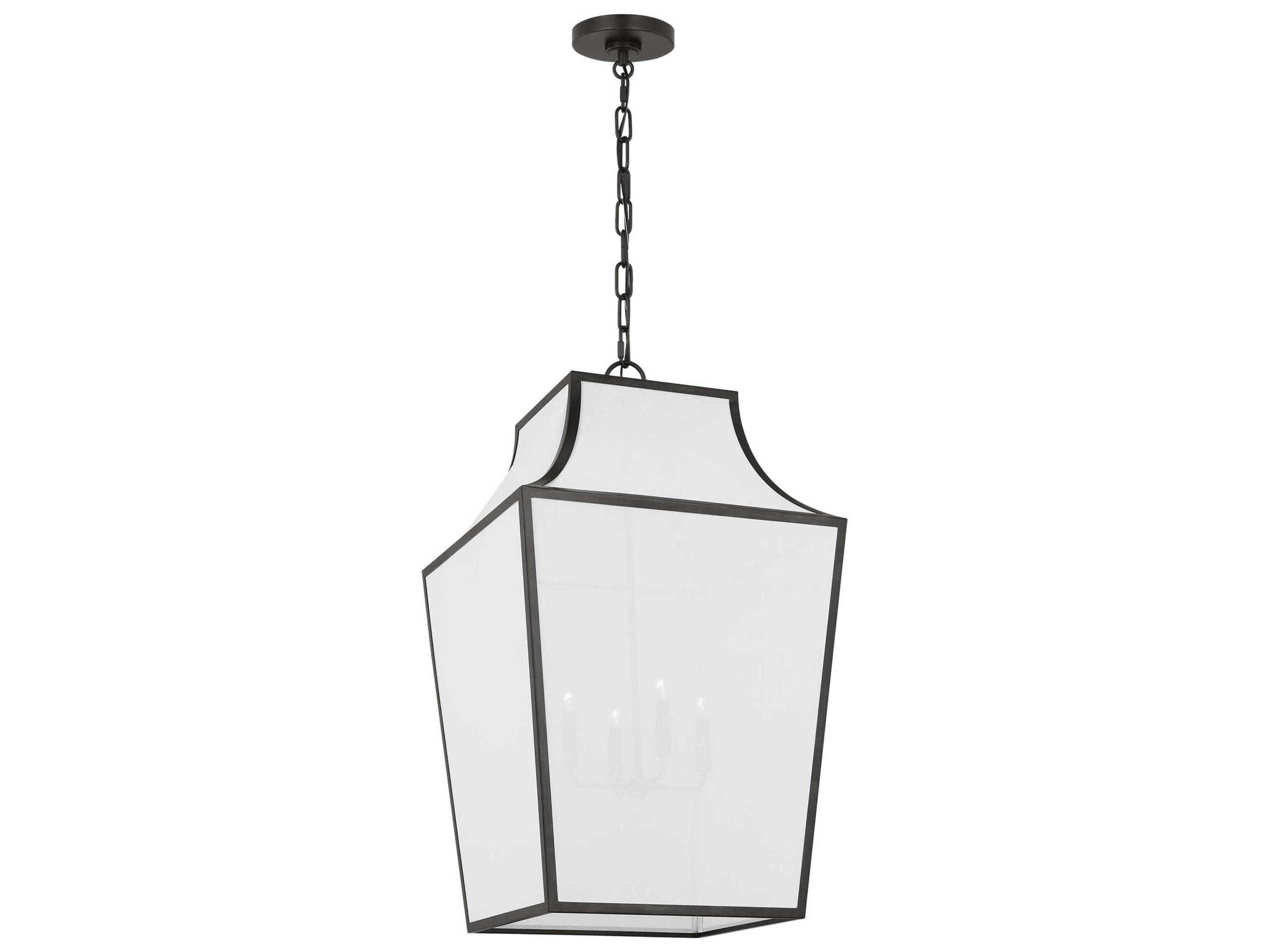 Visual Comfort Studio Arnio 4-Light Aged Iron Black Lantern Pendant