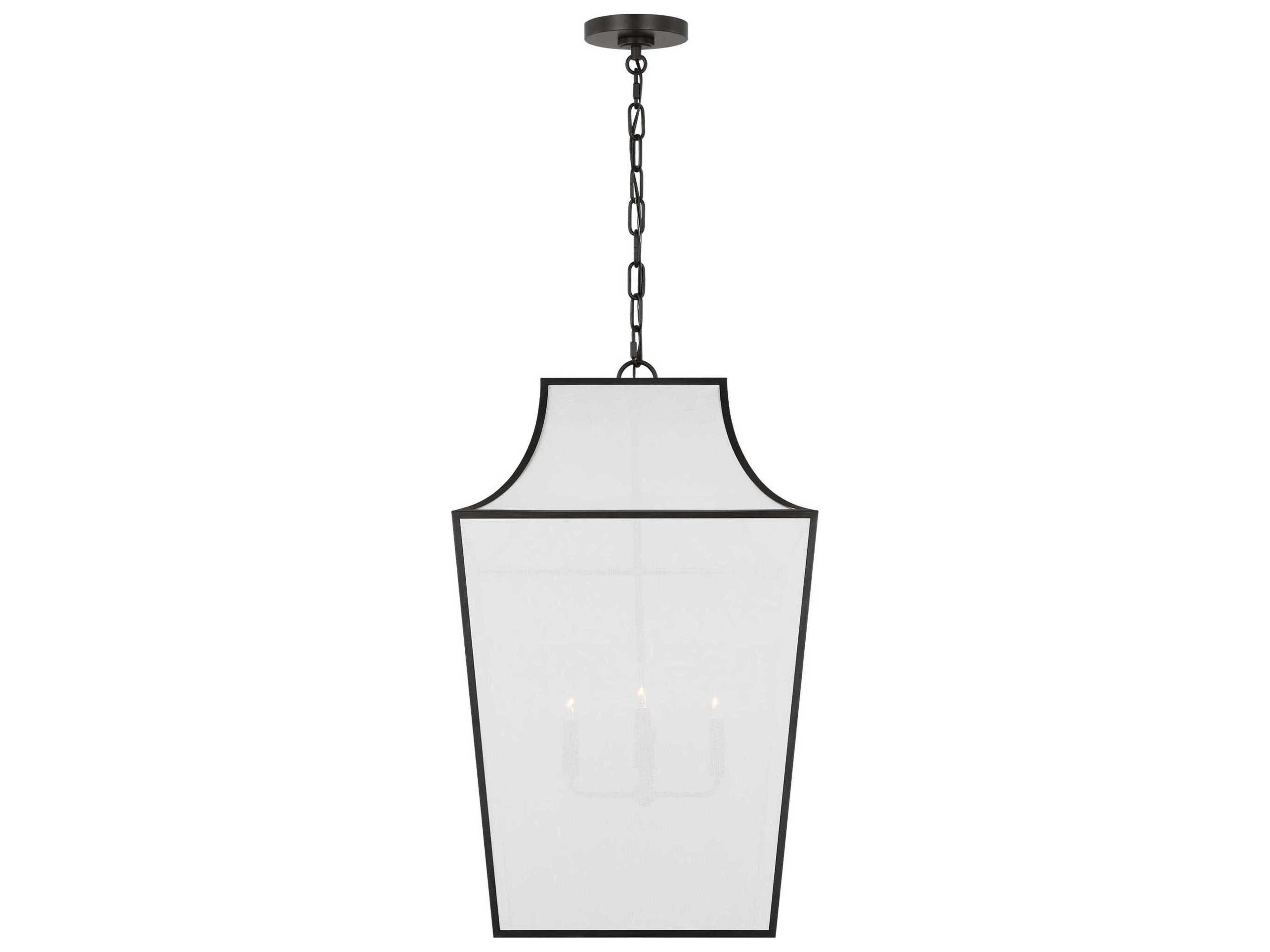 Visual Comfort Studio Arnio 4-Light Aged Iron Black Lantern Pendant