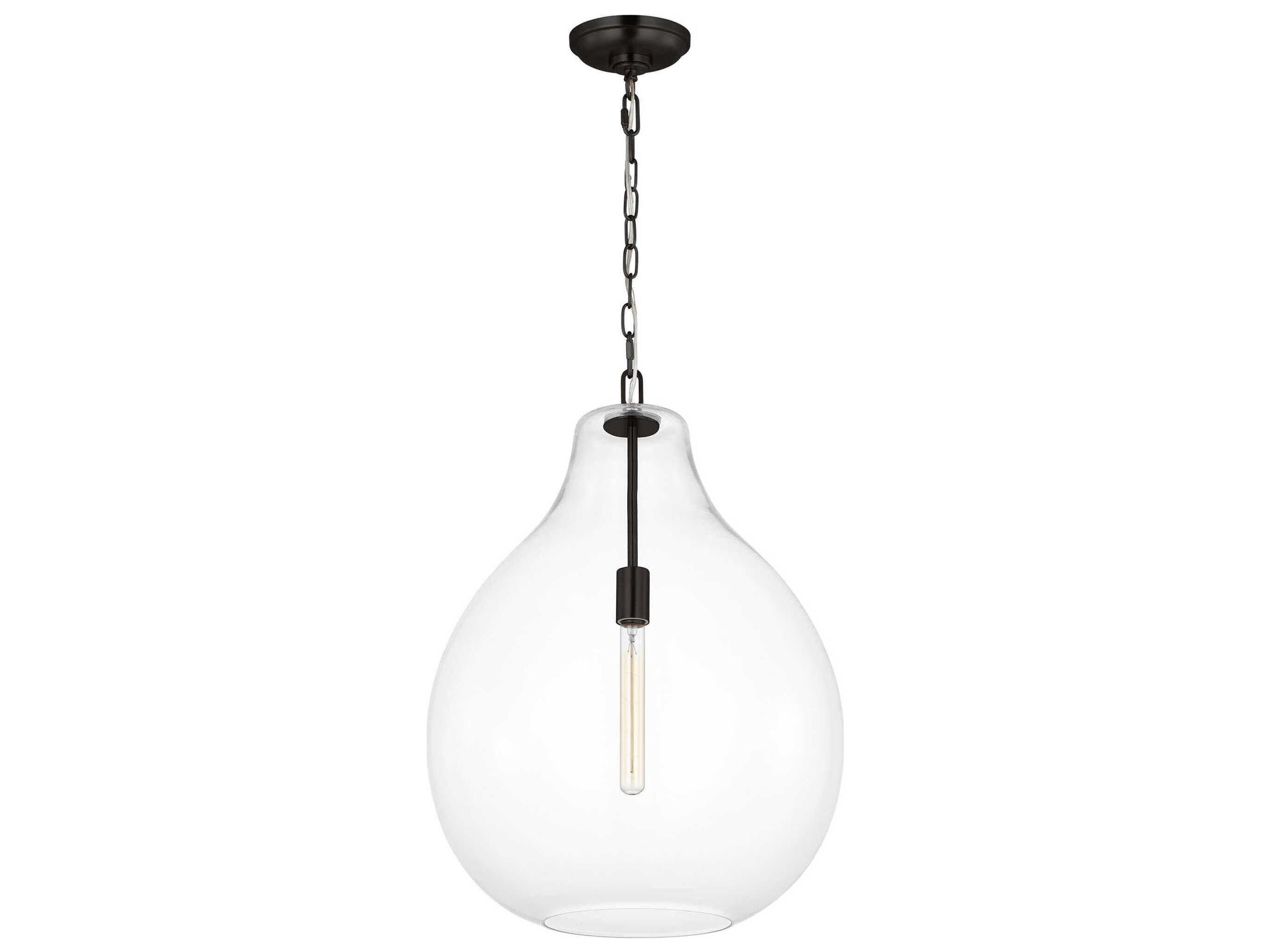Visual Comfort Studio Magnus 1-Light Aged Iron Black Pendant