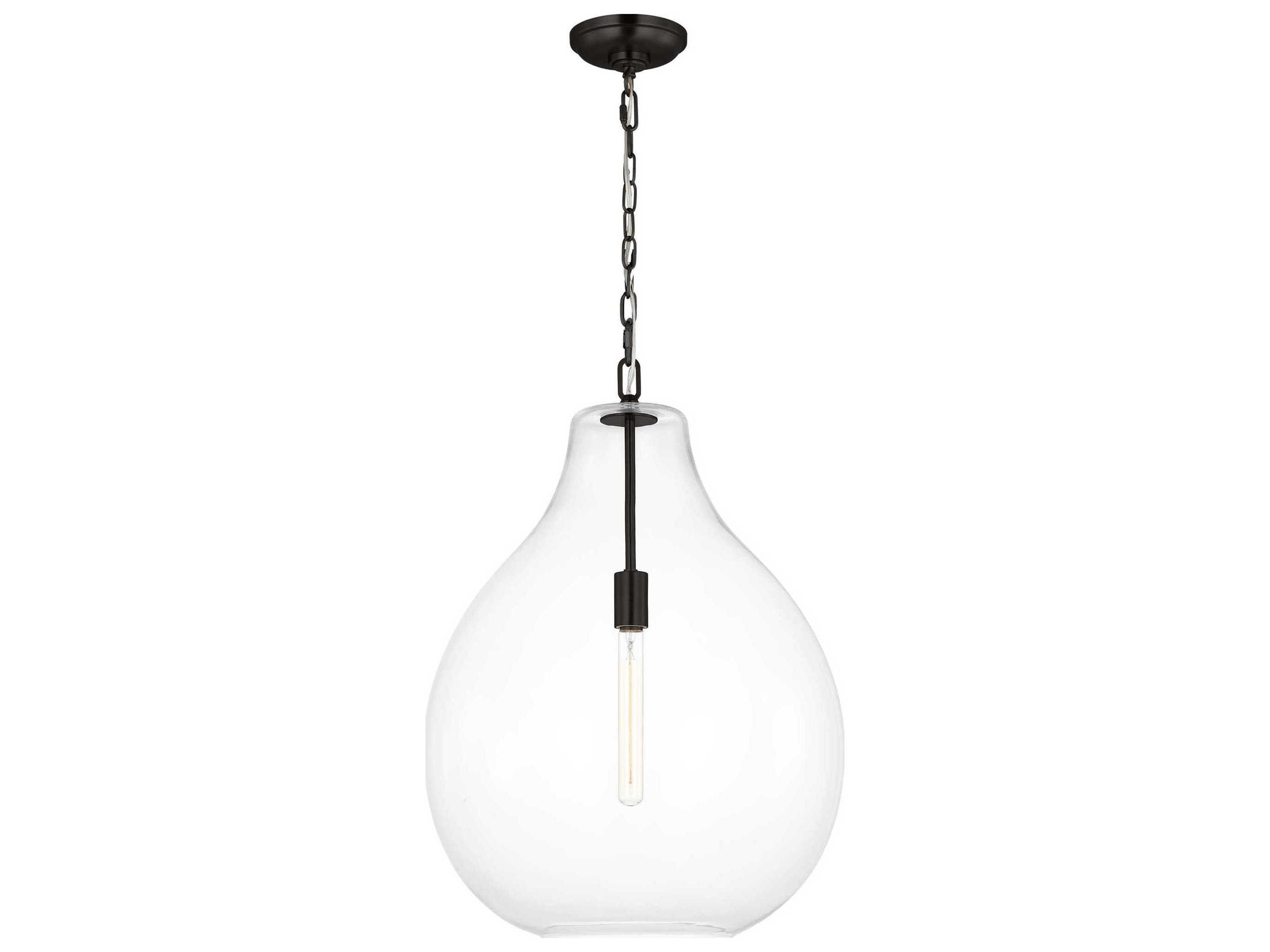 Visual Comfort Studio Magnus 1-Light Aged Iron Black Pendant