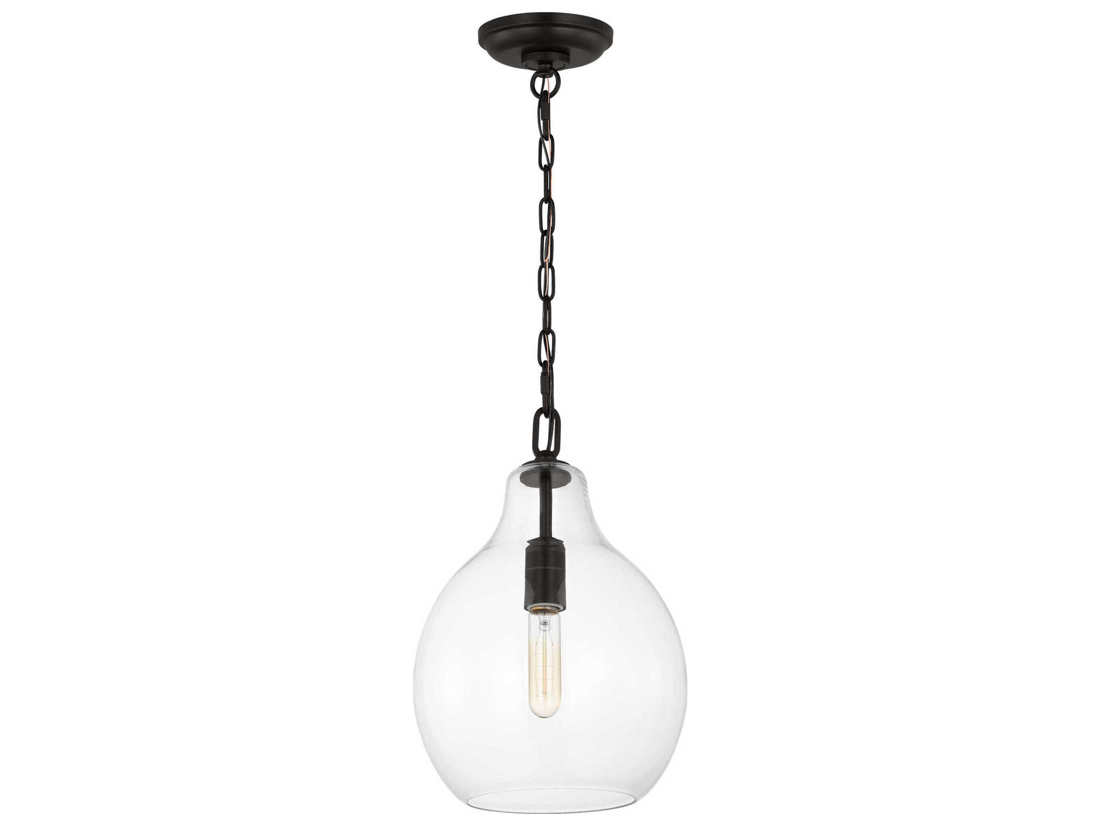 Visual Comfort Studio Magnus 1-Light Aged Iron Black Mini Pendant