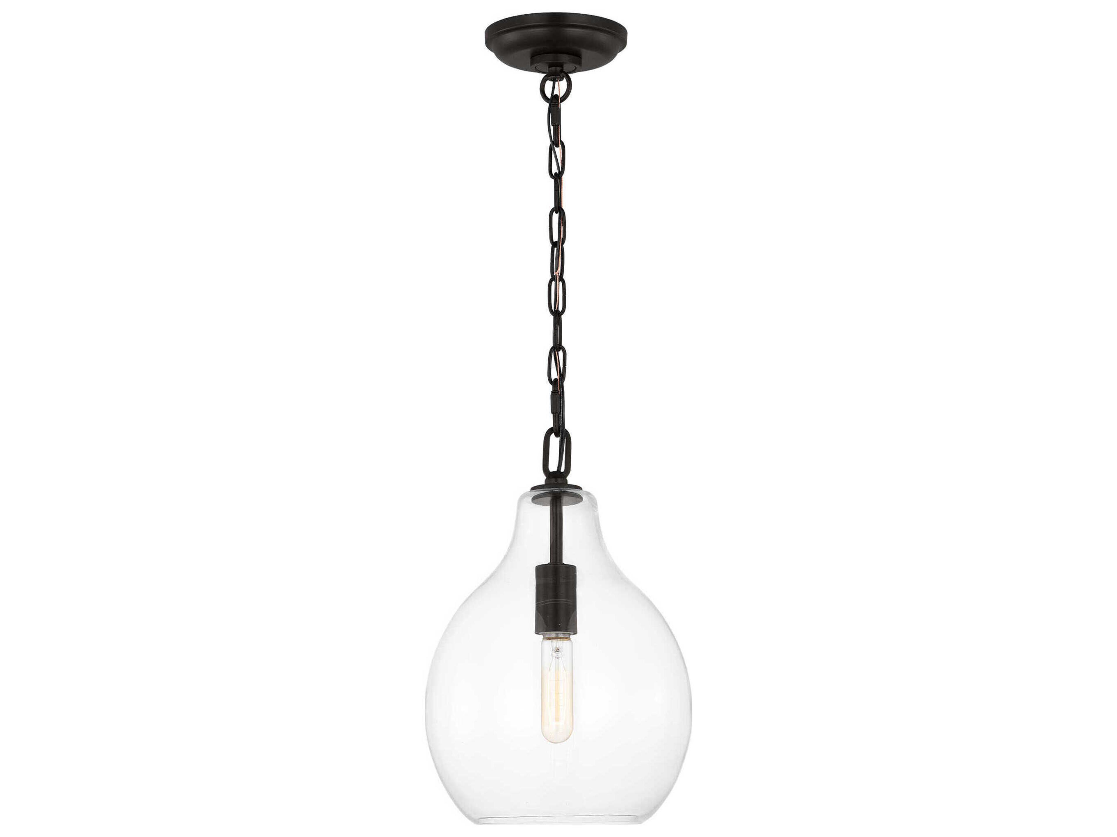 Visual Comfort Studio Magnus 1-Light Aged Iron Black Mini Pendant