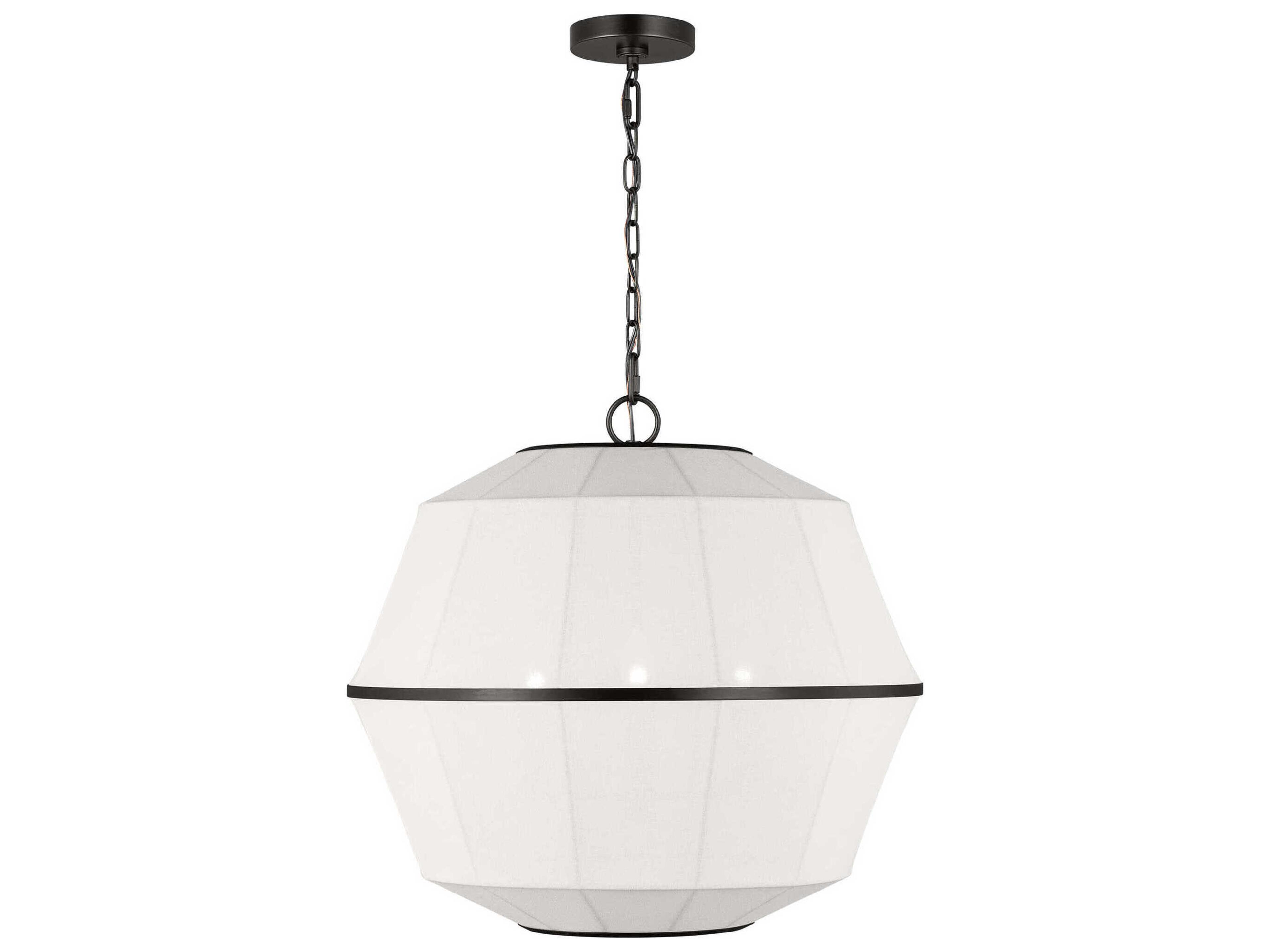 Visual Comfort Studio Hikari 3-Light Aged Iron Black Pendant