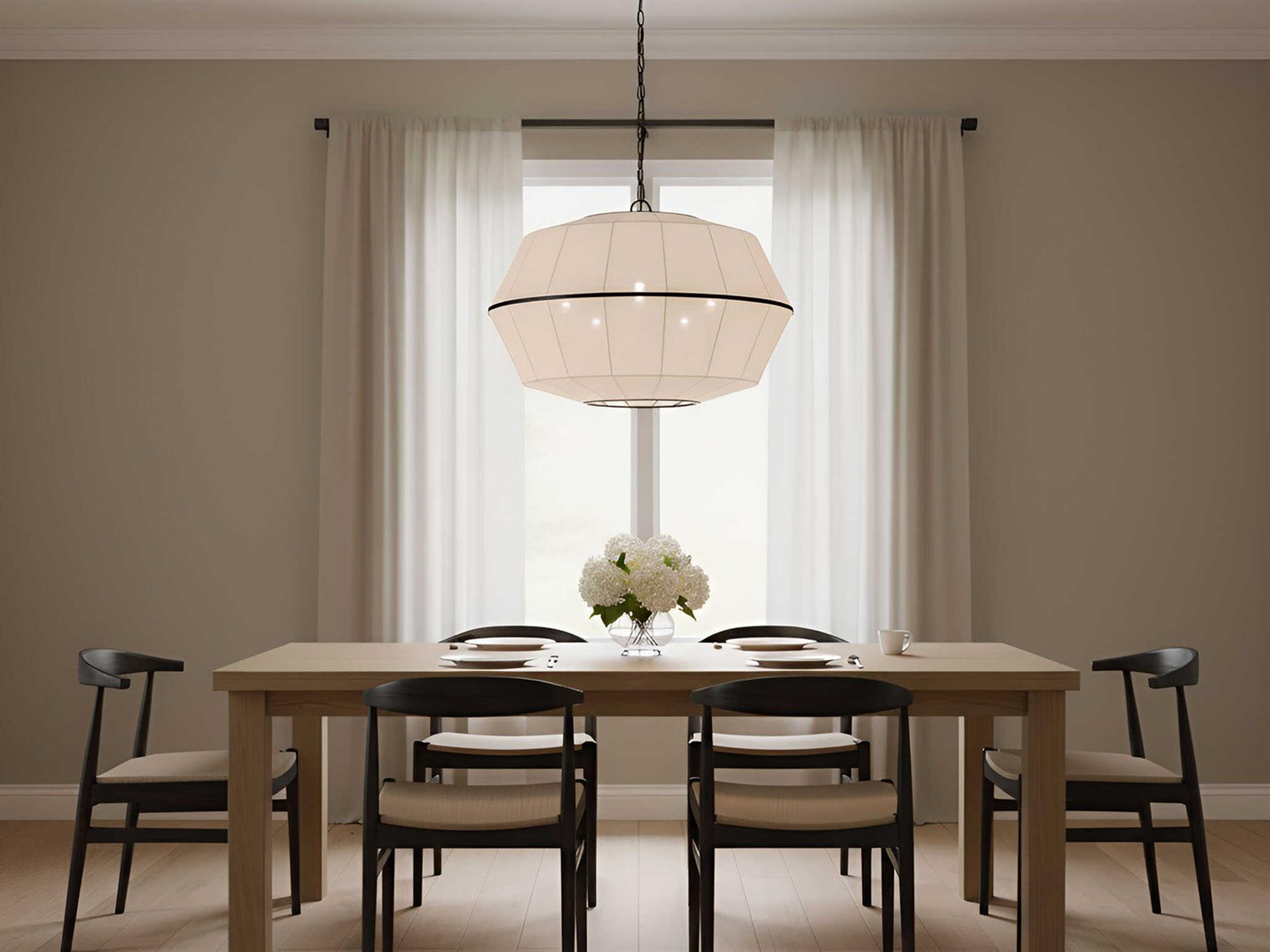 Visual Comfort Studio Hikari 5-Light Aged Iron Black Pendant