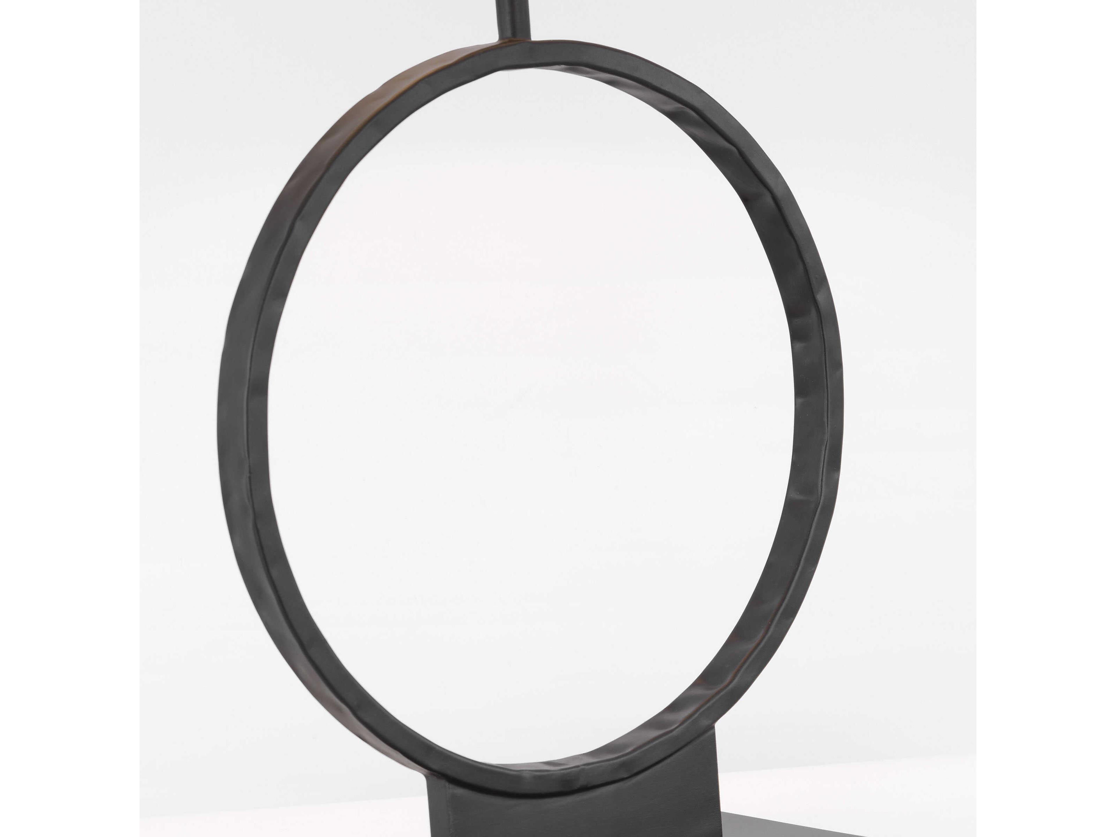 Visual Comfort Studio Orion Aged Iron White Linen Fabric Black Table Lamp