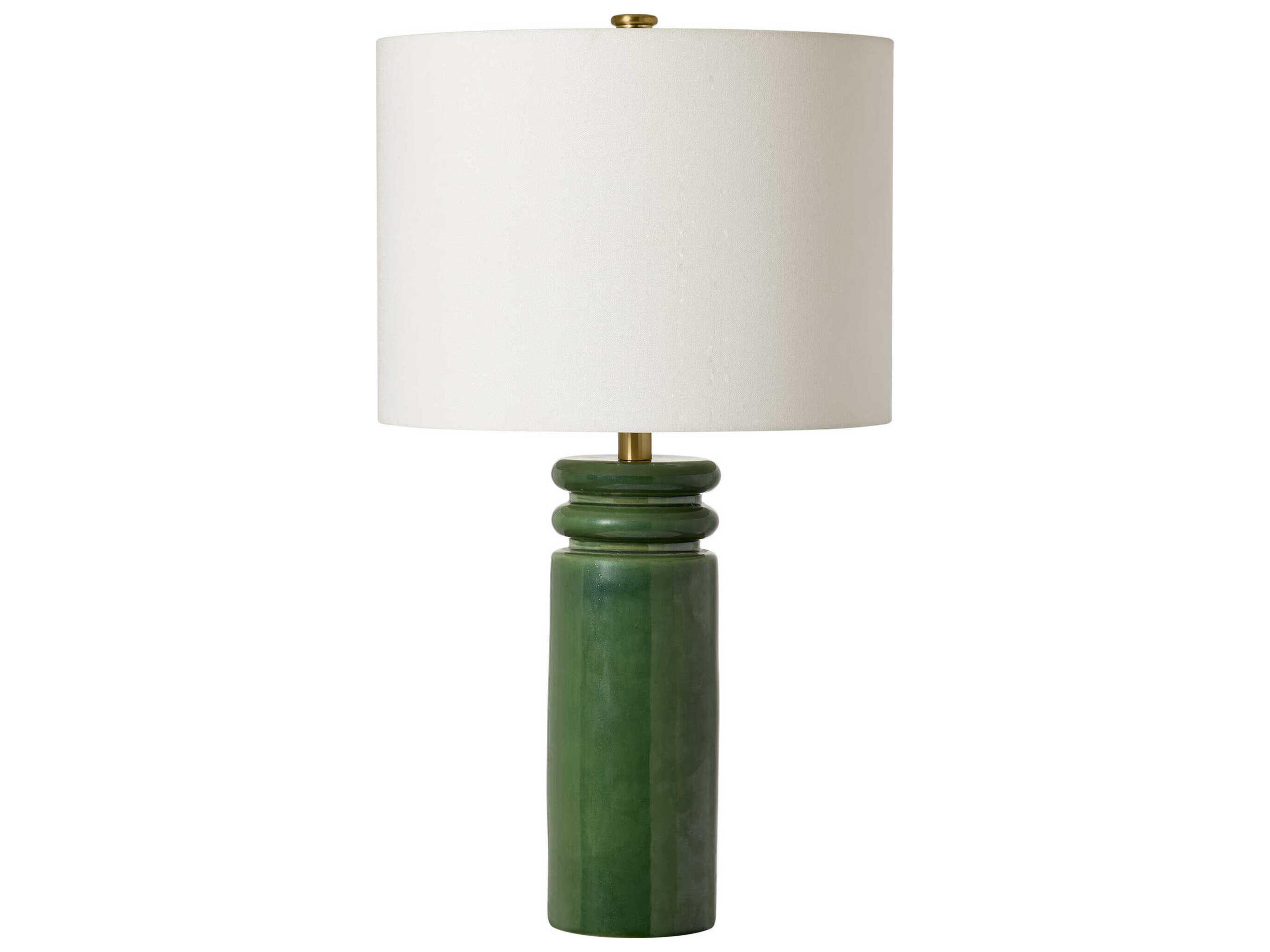 Visual Comfort Studio Feikudo Glossy Light Green White Linen Fabric Buffet Lamp