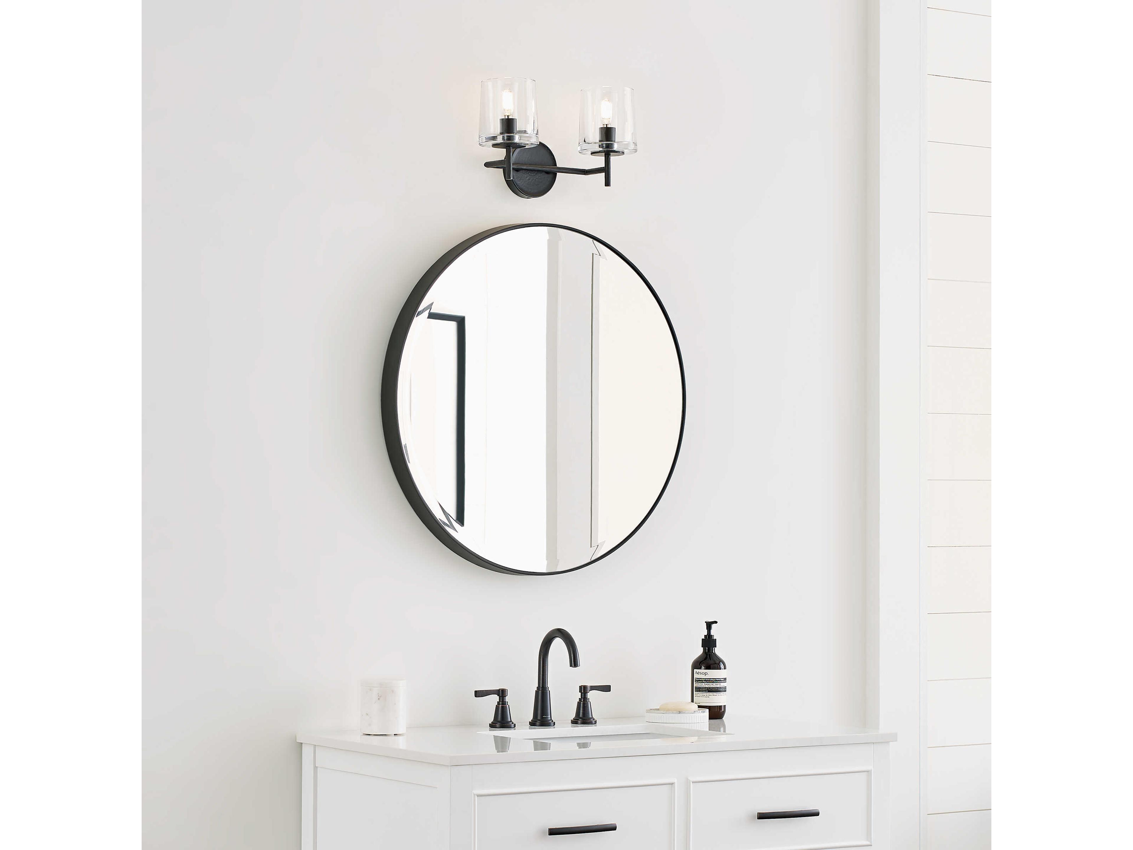 Visual Comfort Studio Marietta 2-Light Aged Iron Black Vanity Light