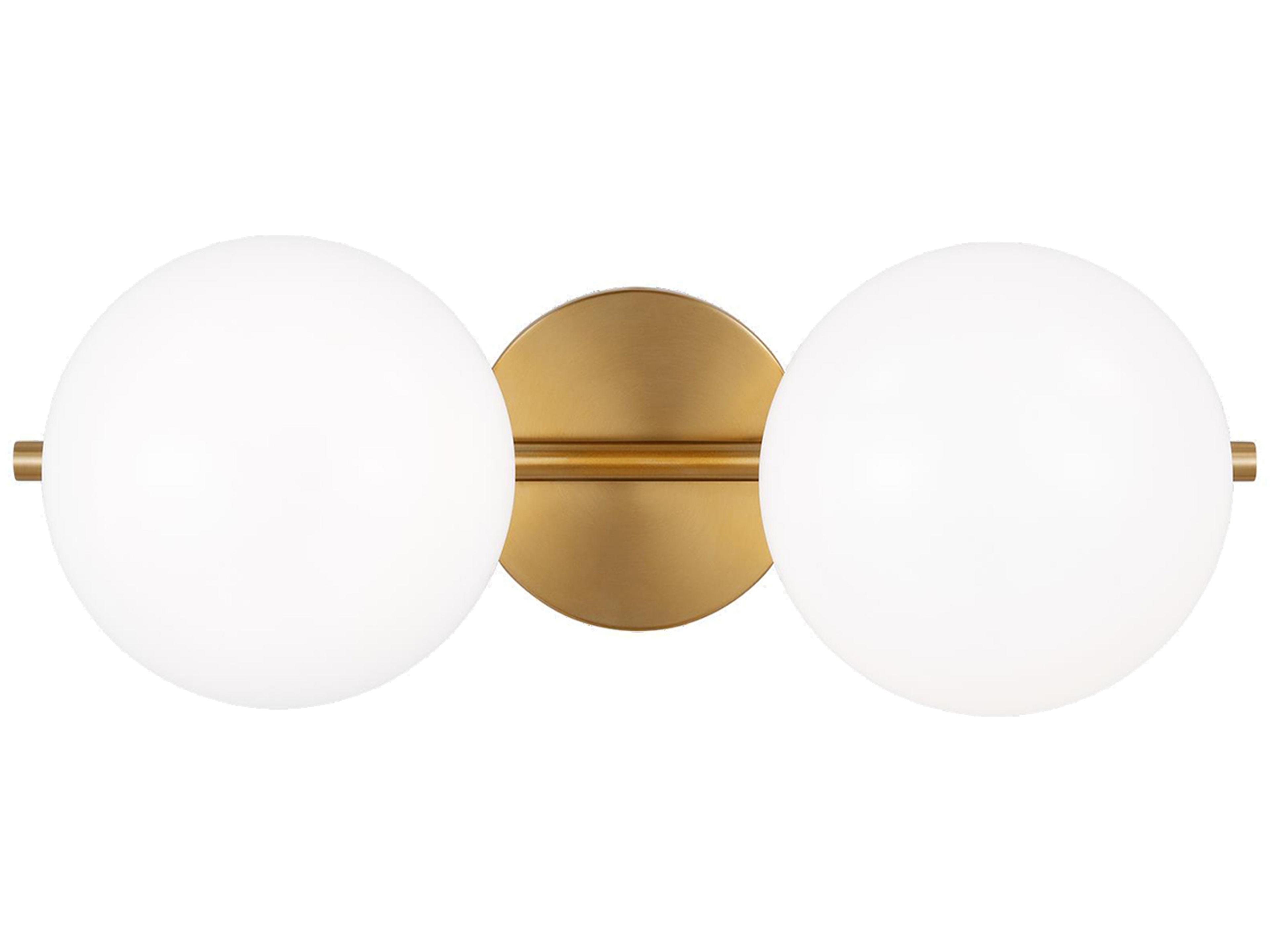 Bath Vanity Sconce Lune 2 Light Burnished Brass