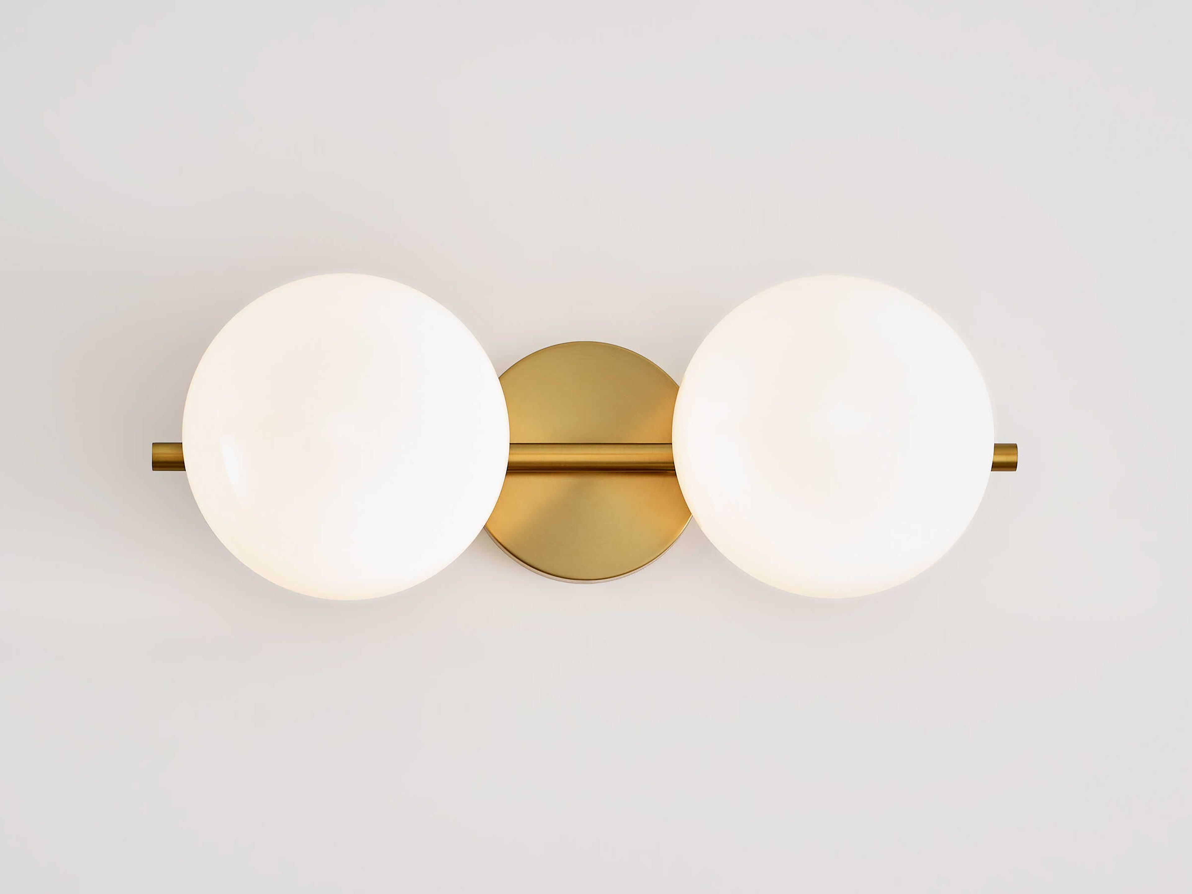 Visual Comfort Studio Lune 2-Light Burnished Brass Vanity Light