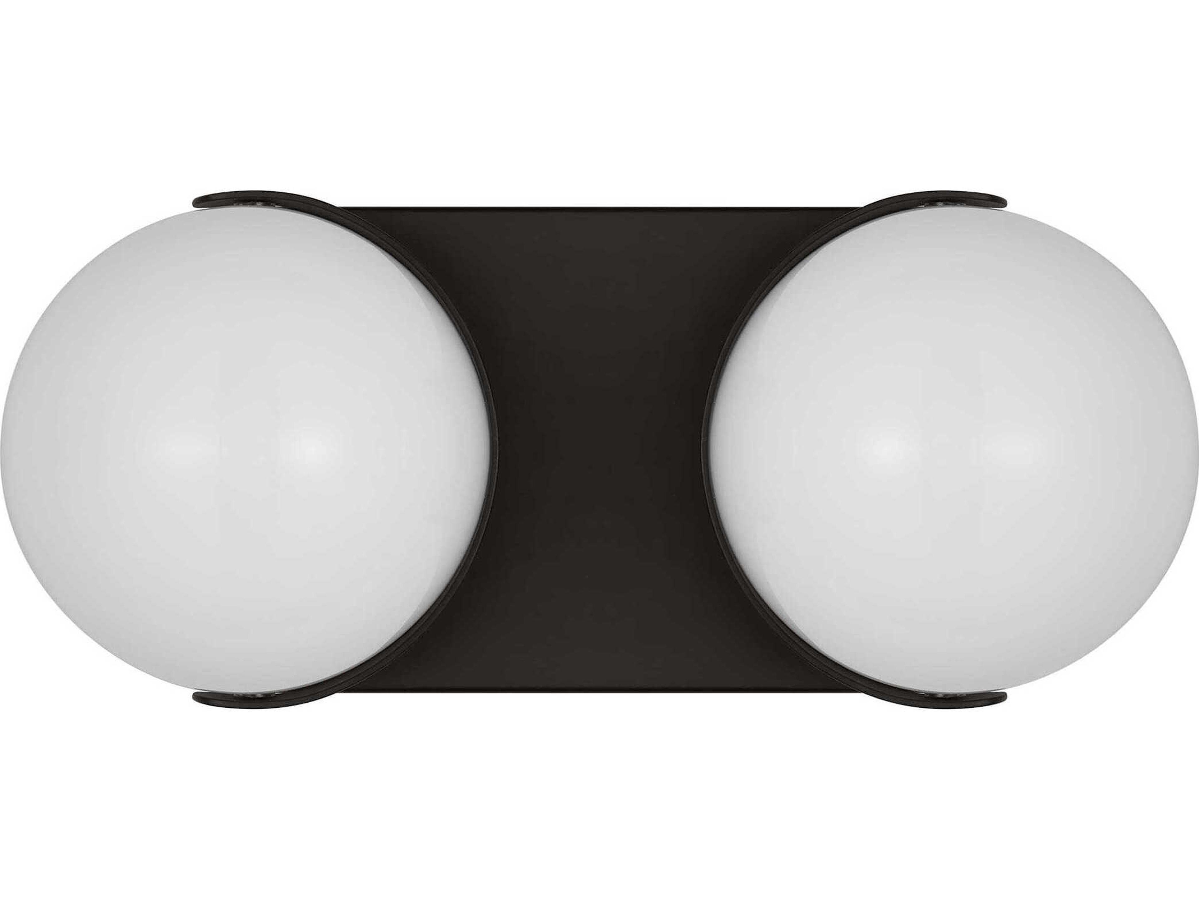 Visual Comfort Studio Syrie 2-Light Aged Iron Black Vanity Light