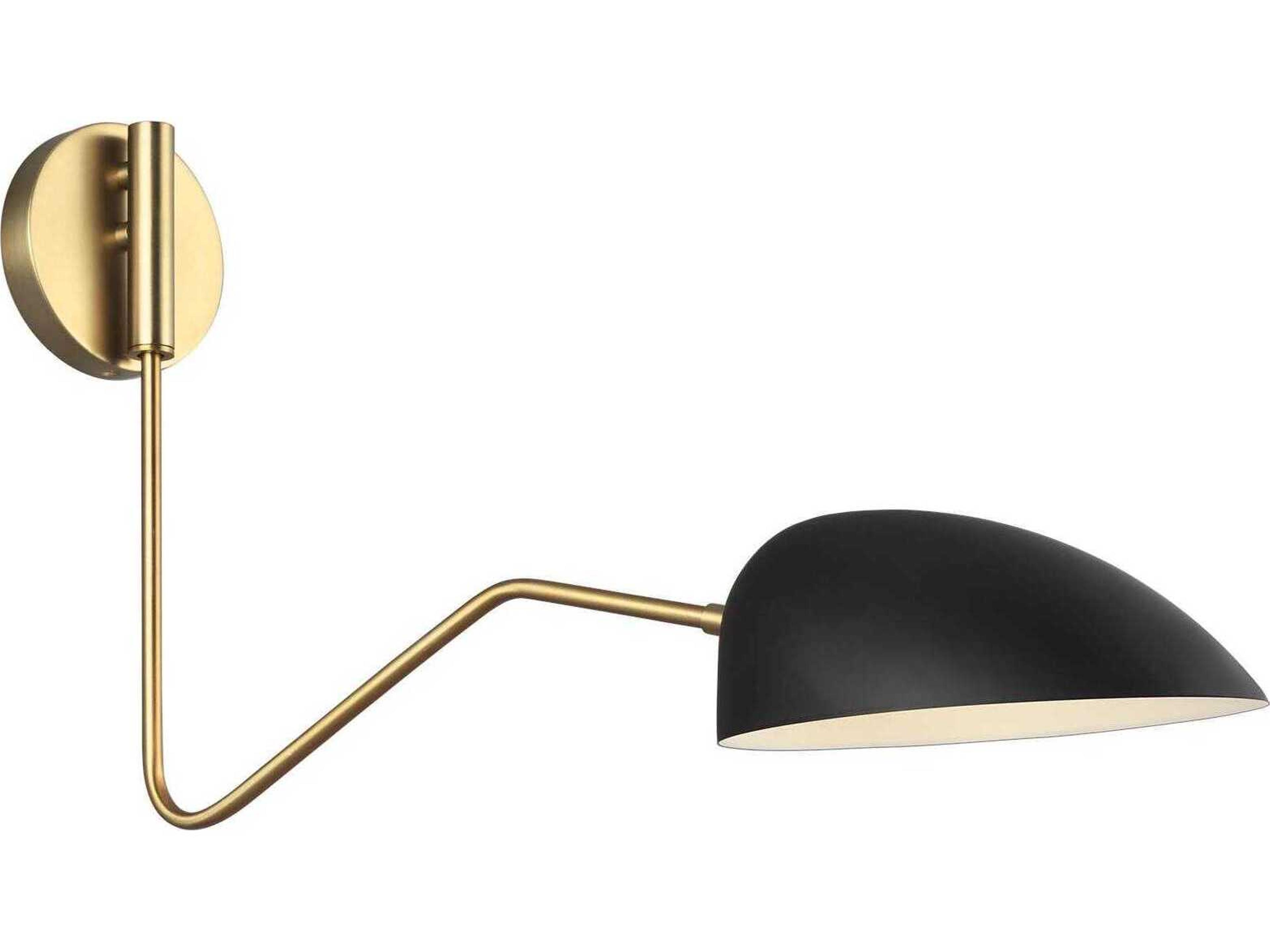 Jane 1 Light Swing Arm Wall Sconce Midnight Black Burnished Brass