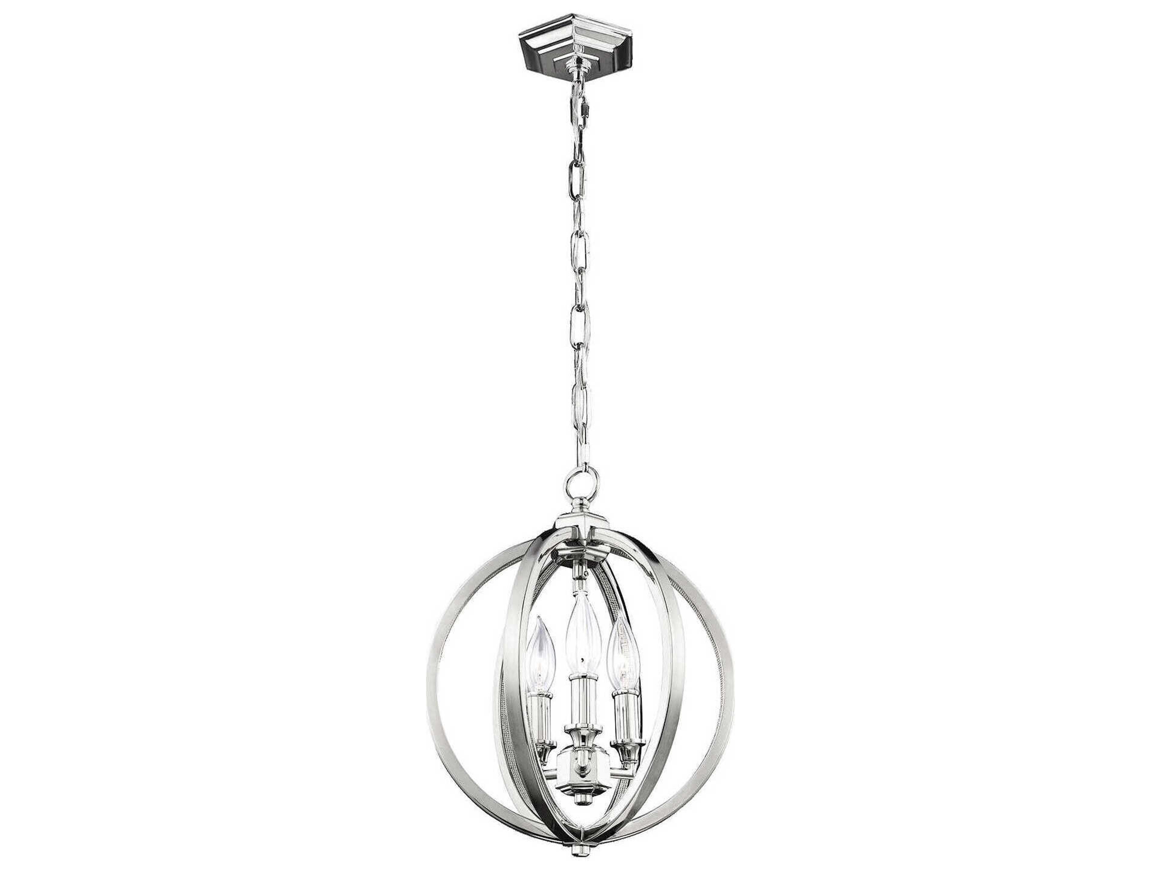 Orb Mini Pendant Corinne 3-Light Polished Nickel
