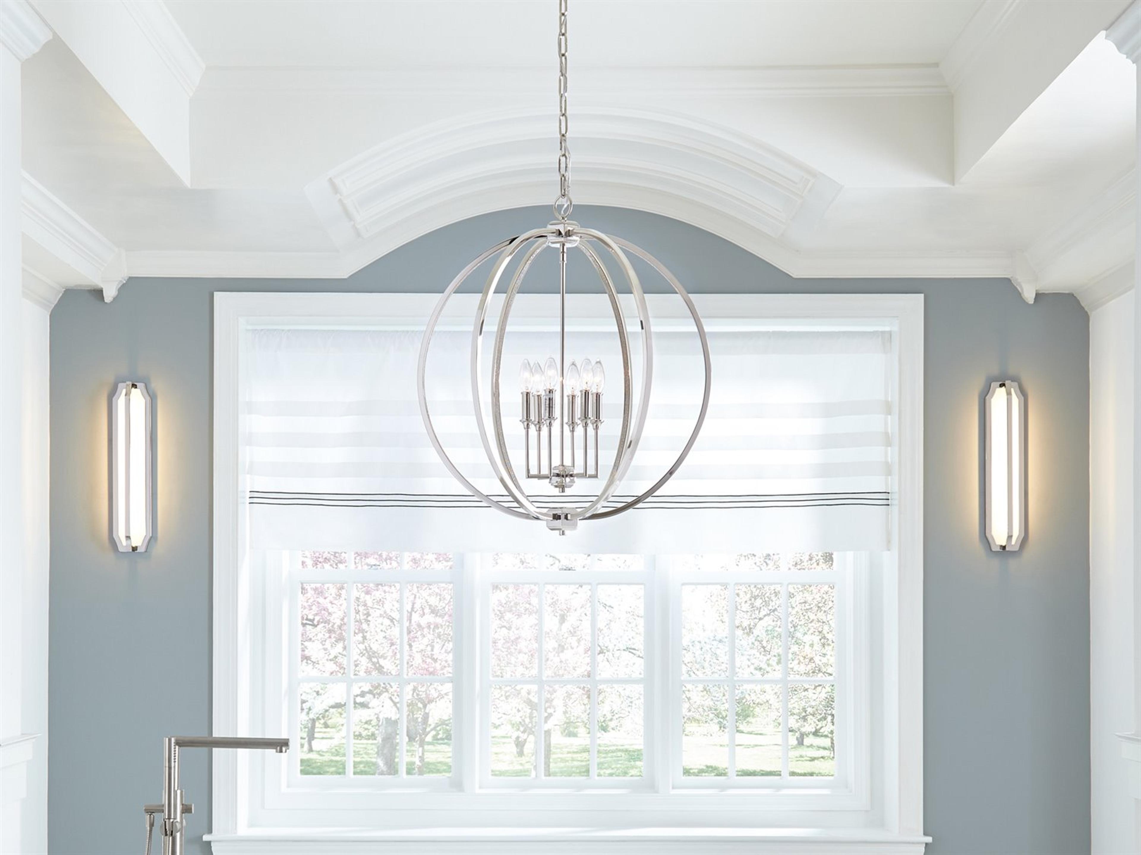 Visual Comfort Studio Corinne 6-Light Polished Nickel Globe Pendant