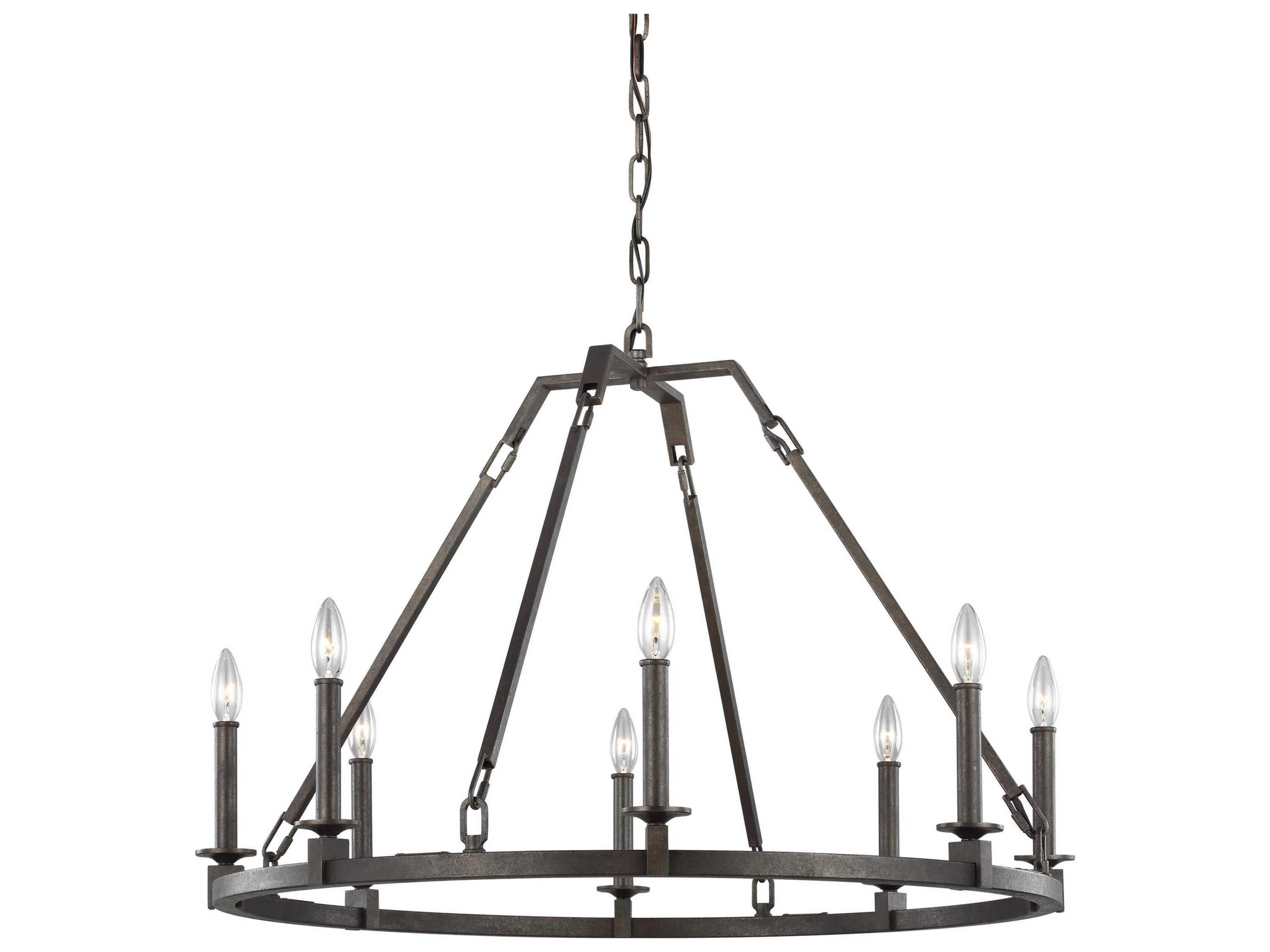Visual Comfort Studio Landen 8-Light Smith Steel Candelabra Chandelier