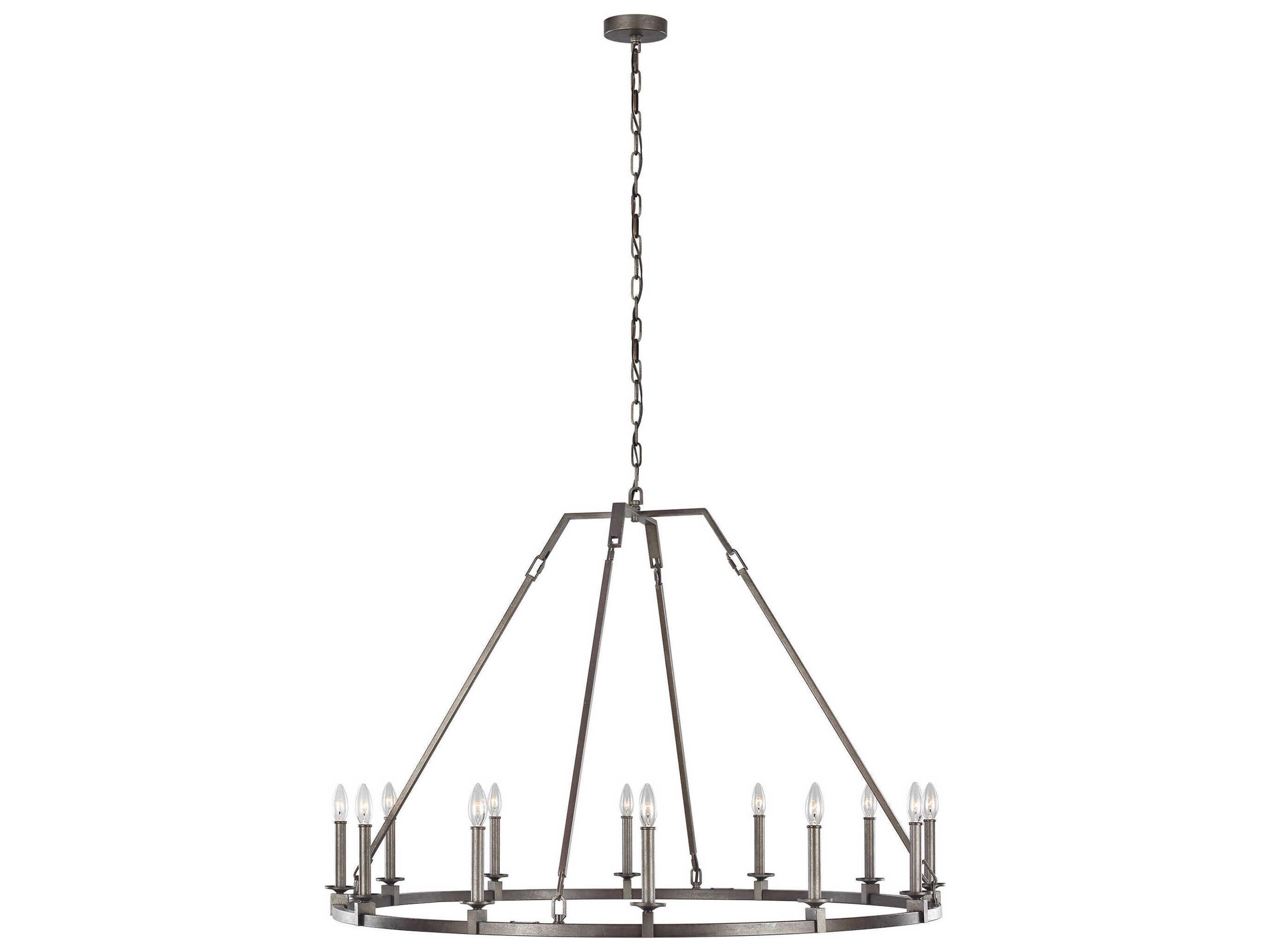 Visual Comfort Studio Landen 12-Light Smith Steel Candelabra Chandelier