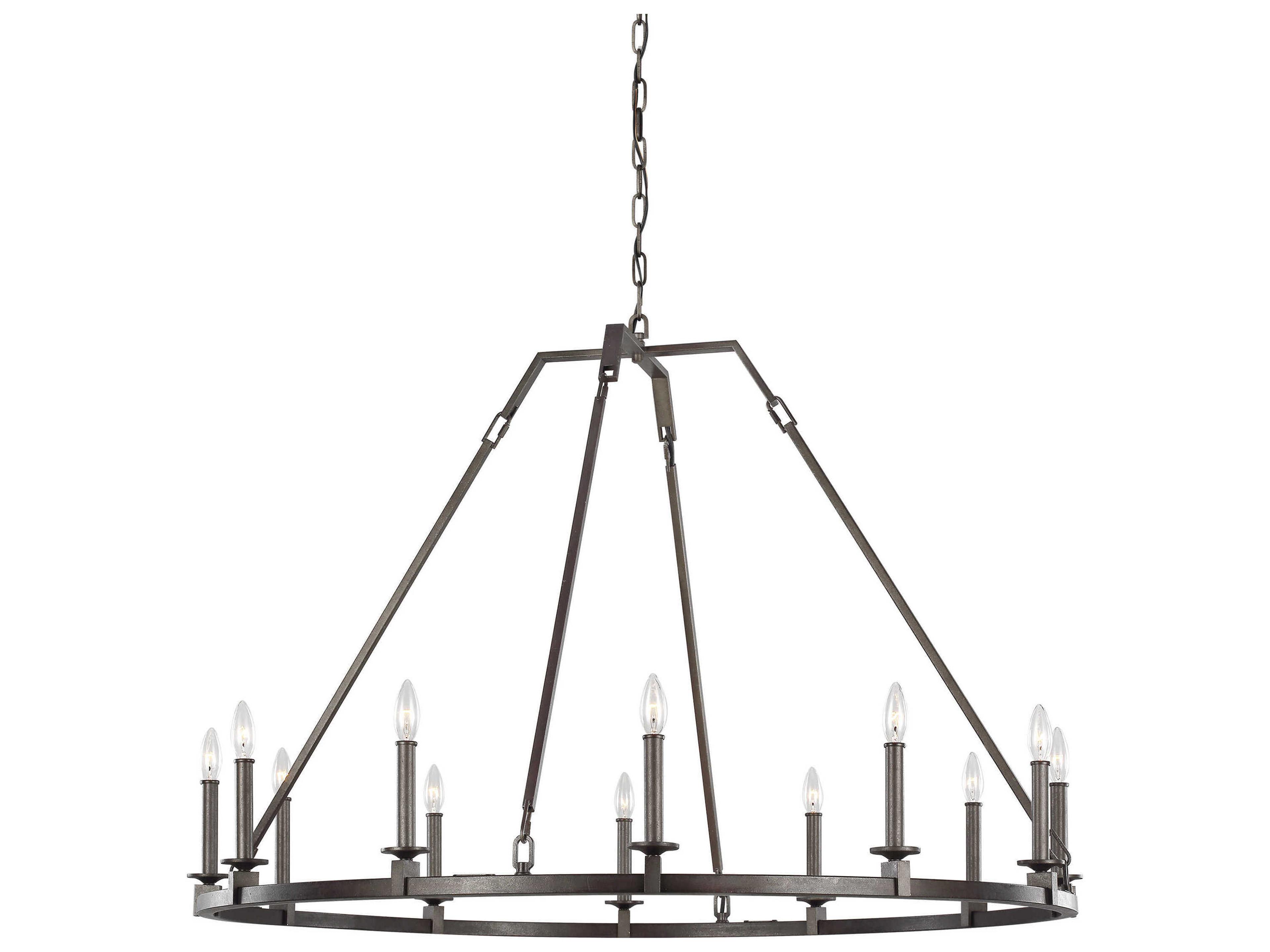 Visual Comfort Studio Landen 12-Light Smith Steel Candelabra Chandelier