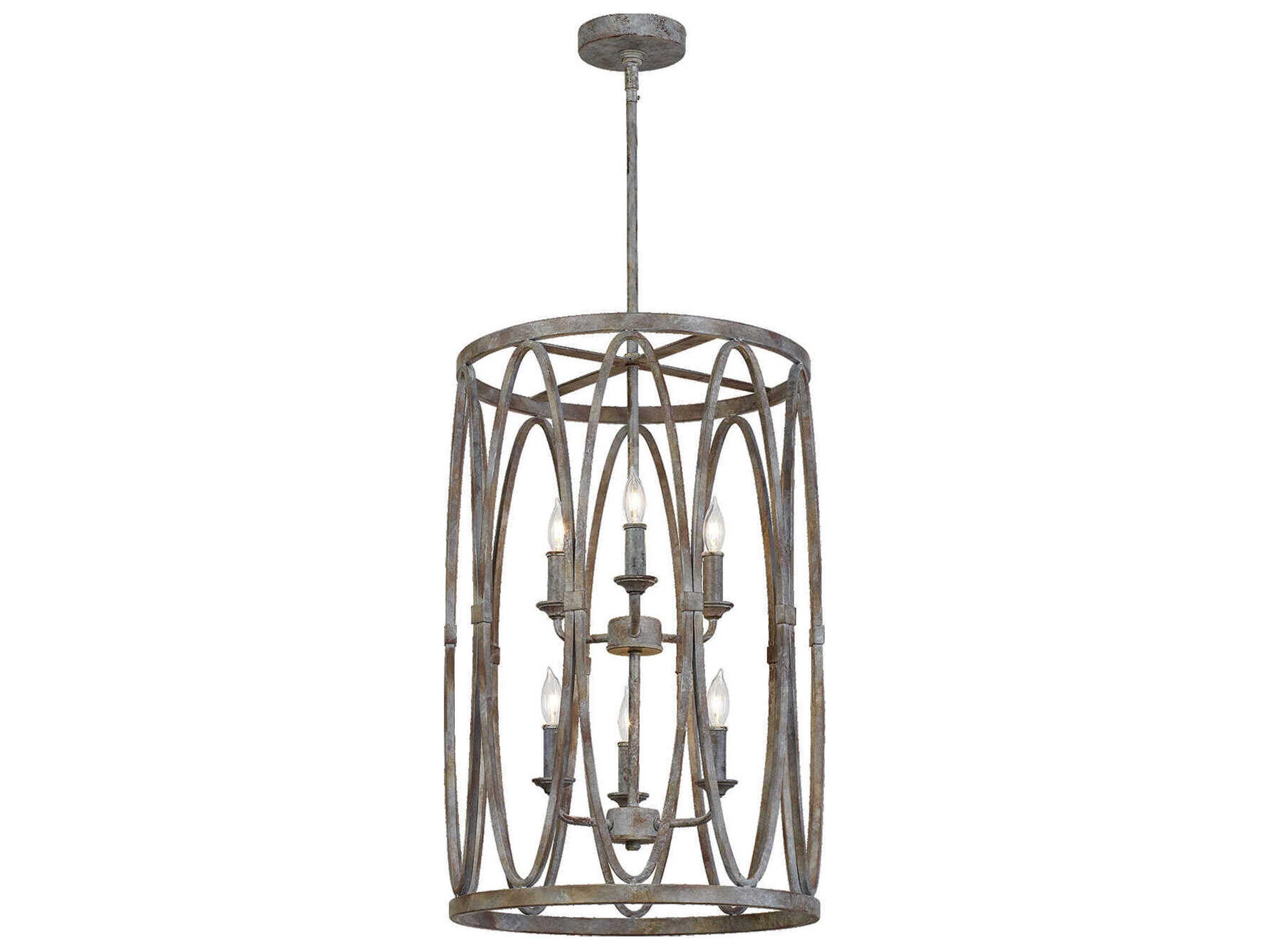 Tall Lantern Chandelier Patrice 6-Light Deep Abyss