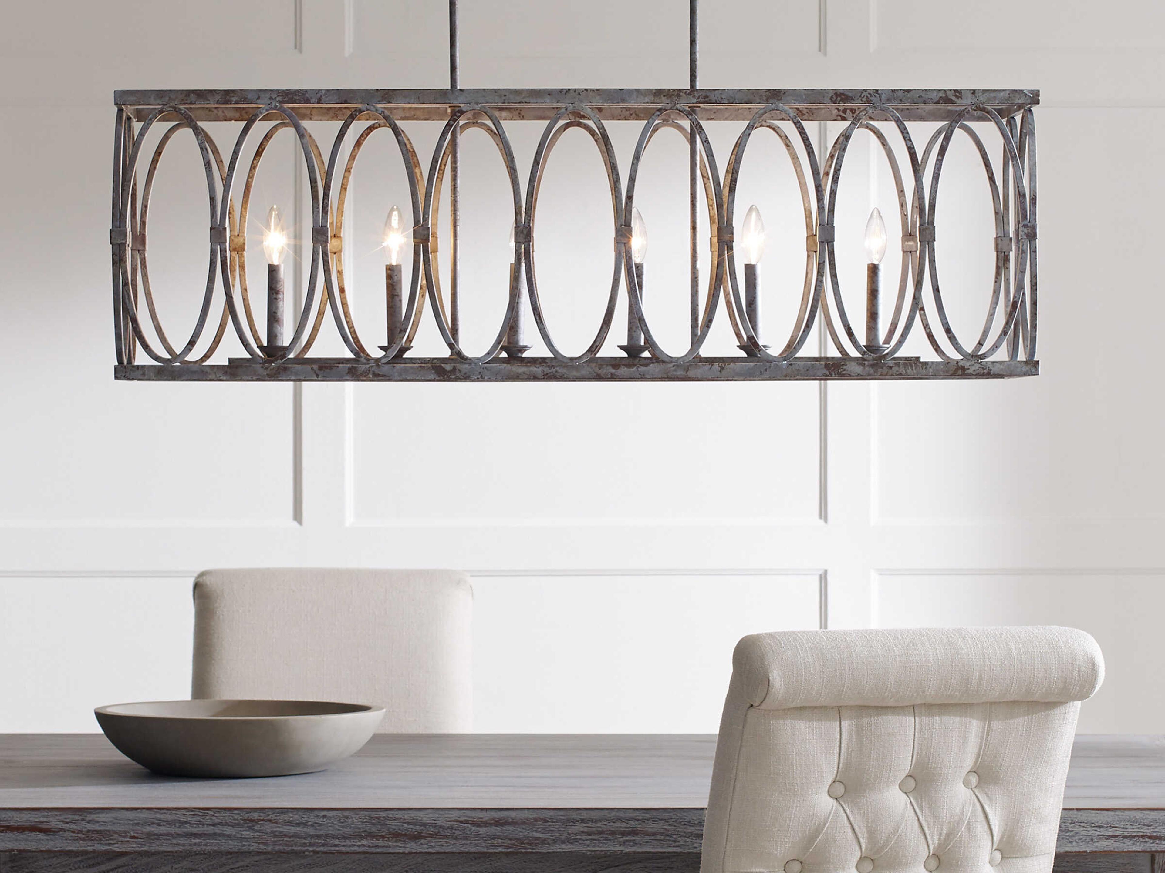 Visual Comfort Studio Patrice 6-Light Deep Abyss Gray Linear Island Pendant