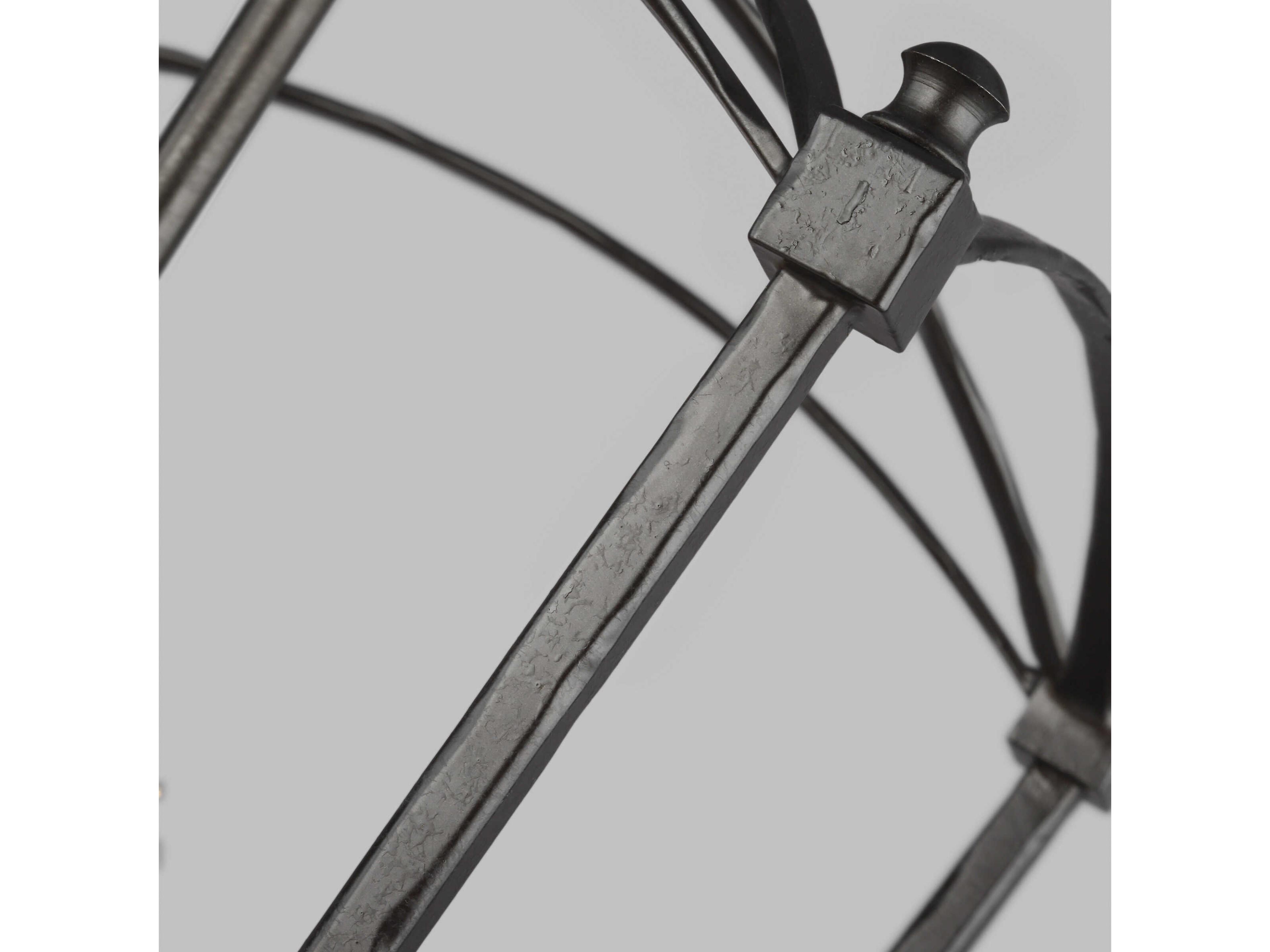 Visual Comfort Studio Thayer 3-Light Smith Steel Candelabra Lantern Chandelier