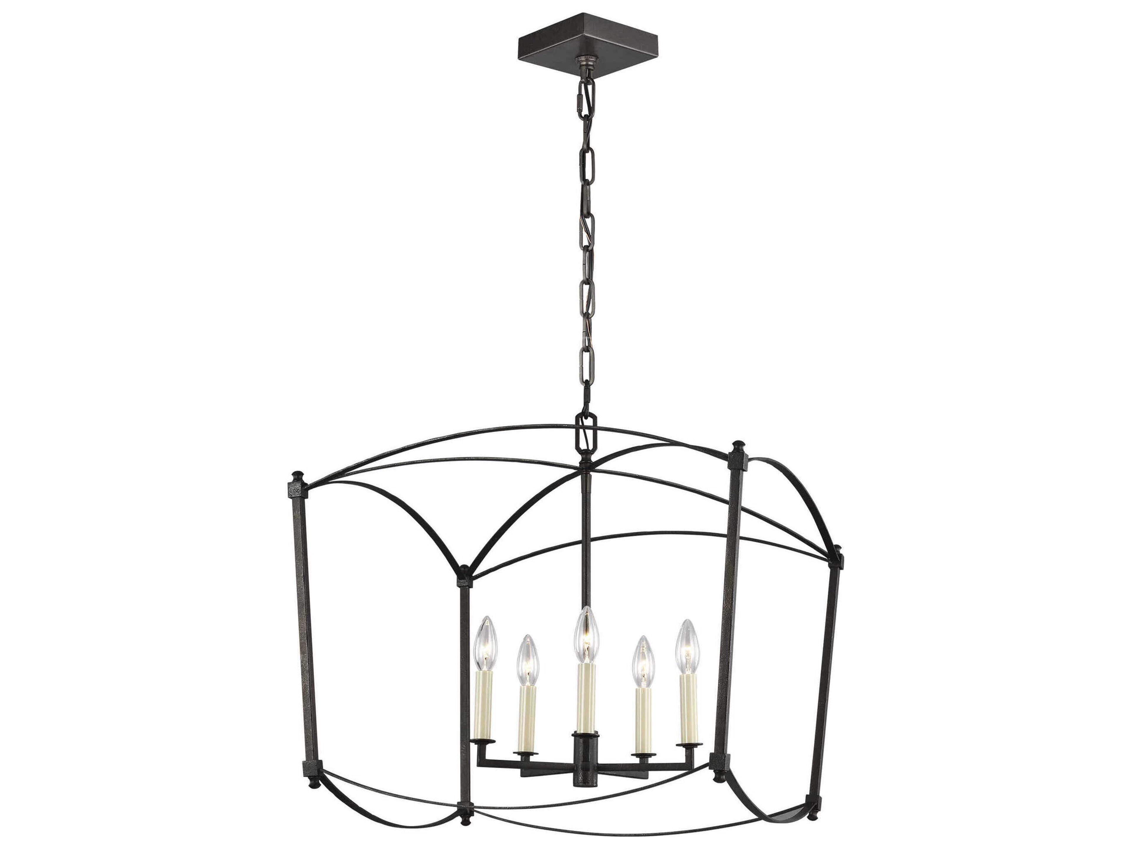 Thayer 5-Light Lantern Chandelier in Smith Steel