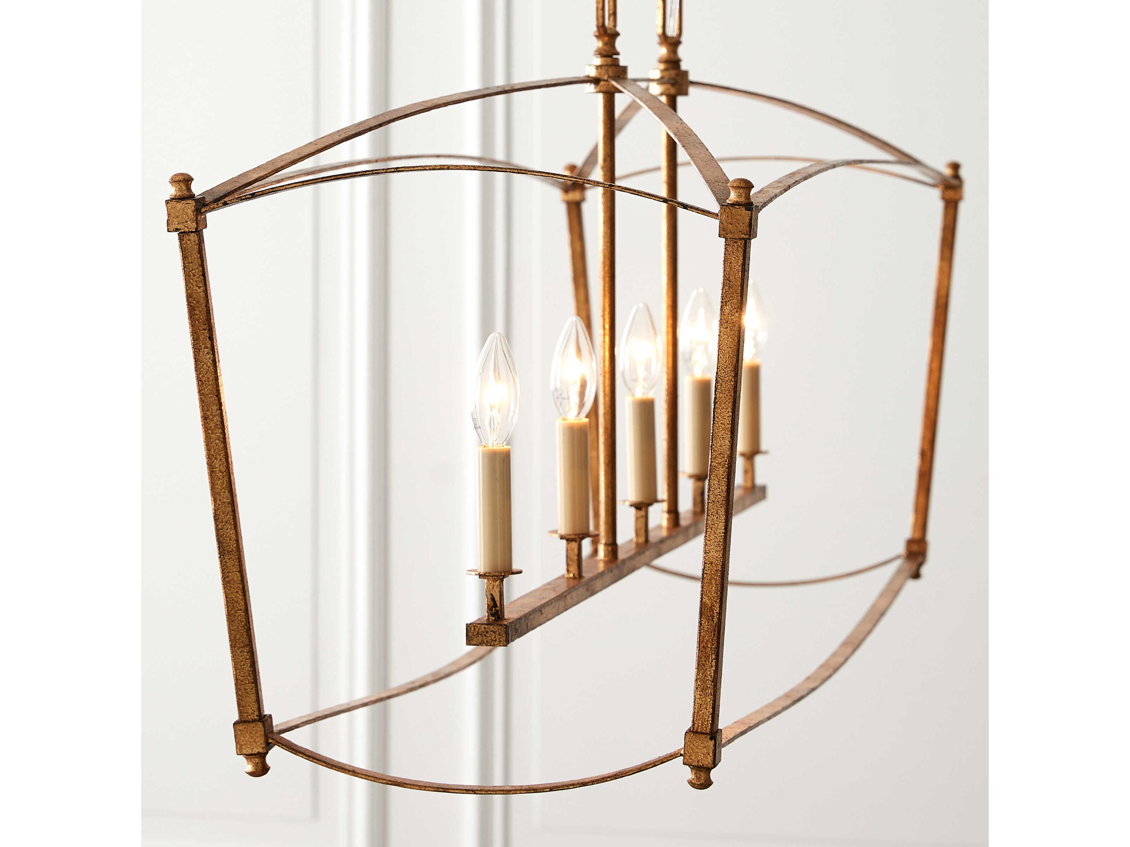 Visual Comfort Studio Thayer 5-Light Antique Gild Gold Linear Island Pendant
