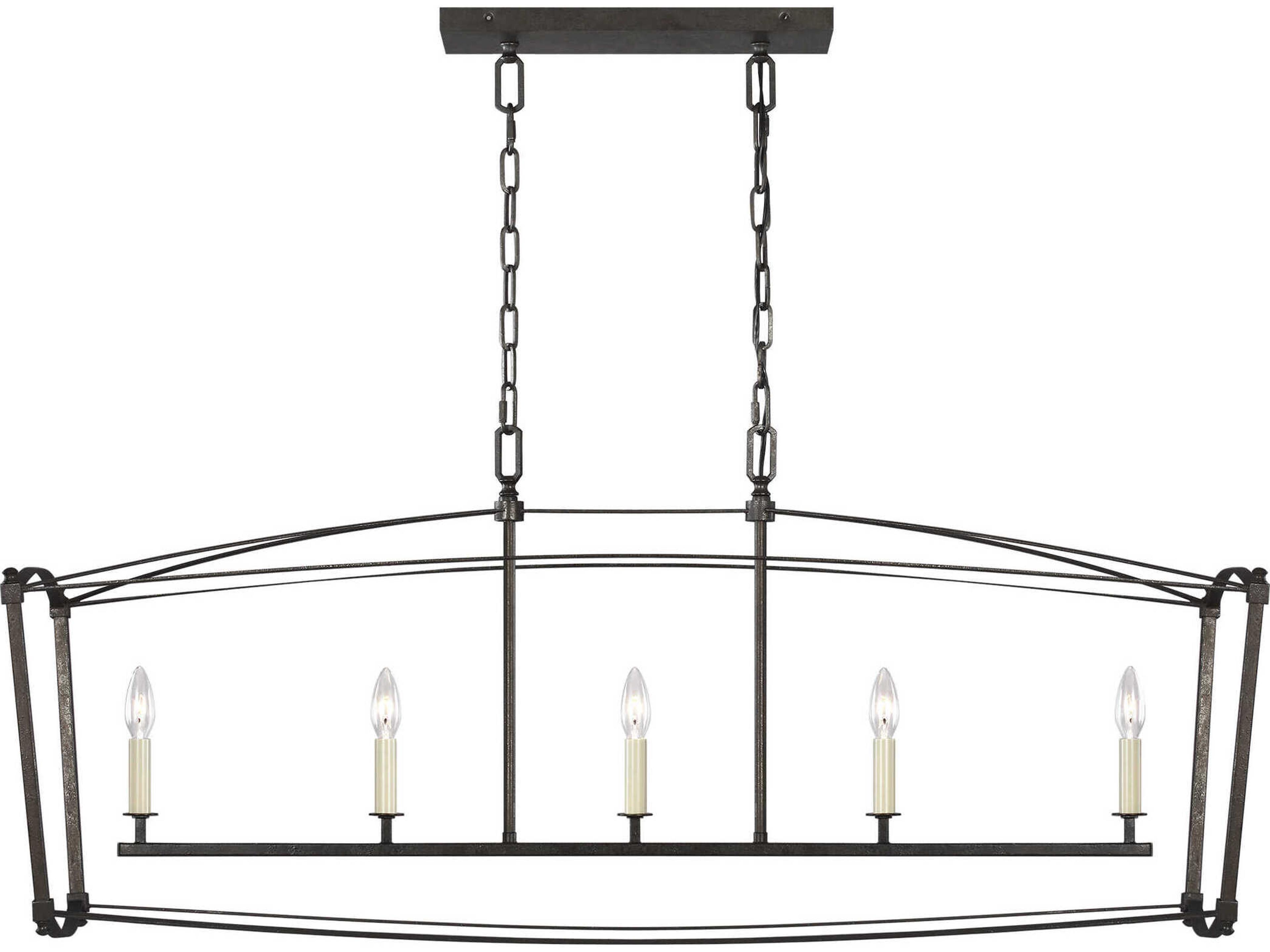 Visual Comfort Studio Thayer 5-Light Smith Steel Linear Island Pendant