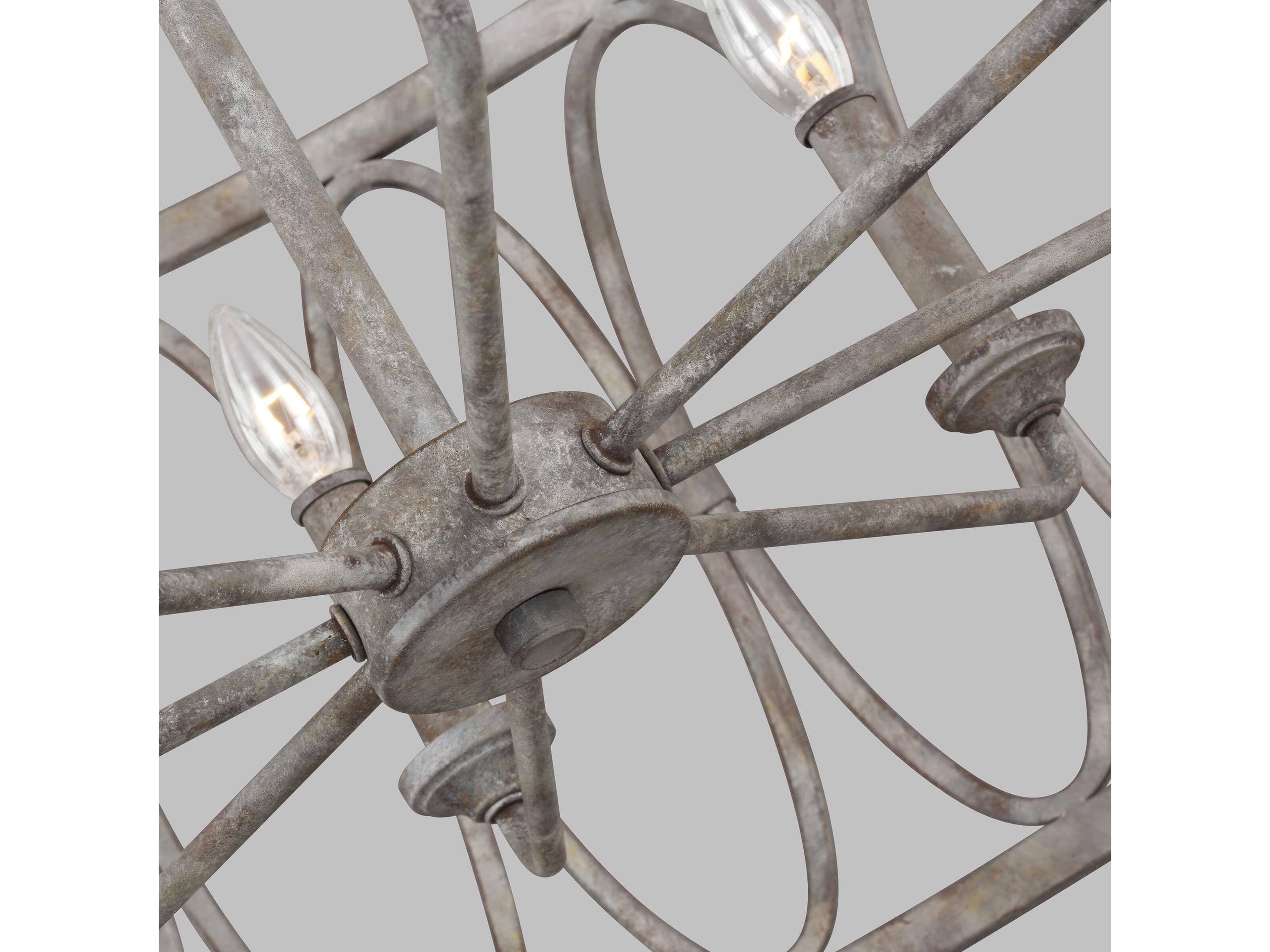 Visual Comfort Studio Patrice 8-Light Deep Abyss Gray Candelabra Chandelier