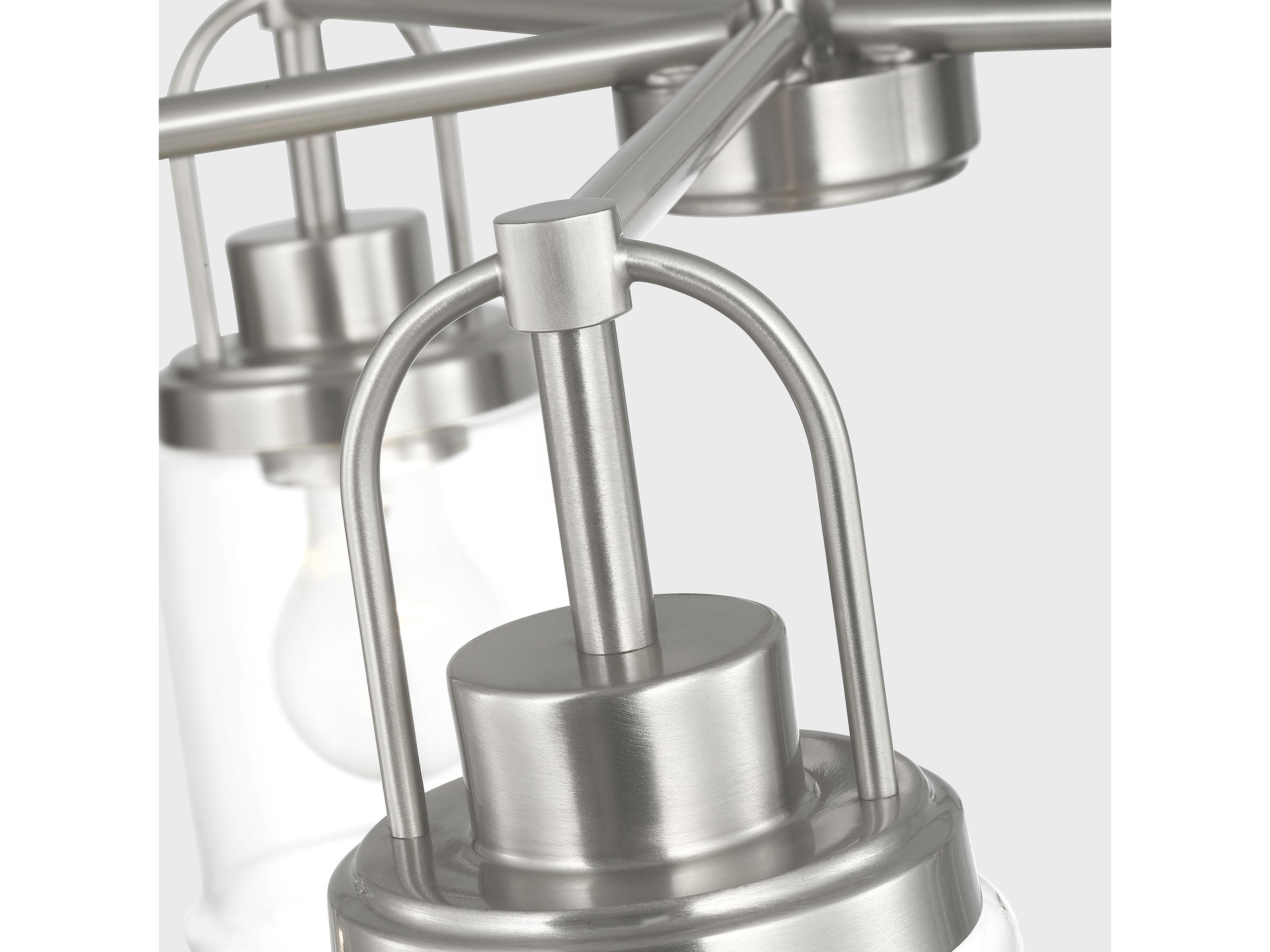 Visual Comfort Studio Anders 5-Light Brushed Nickel Cylinder Chandelier