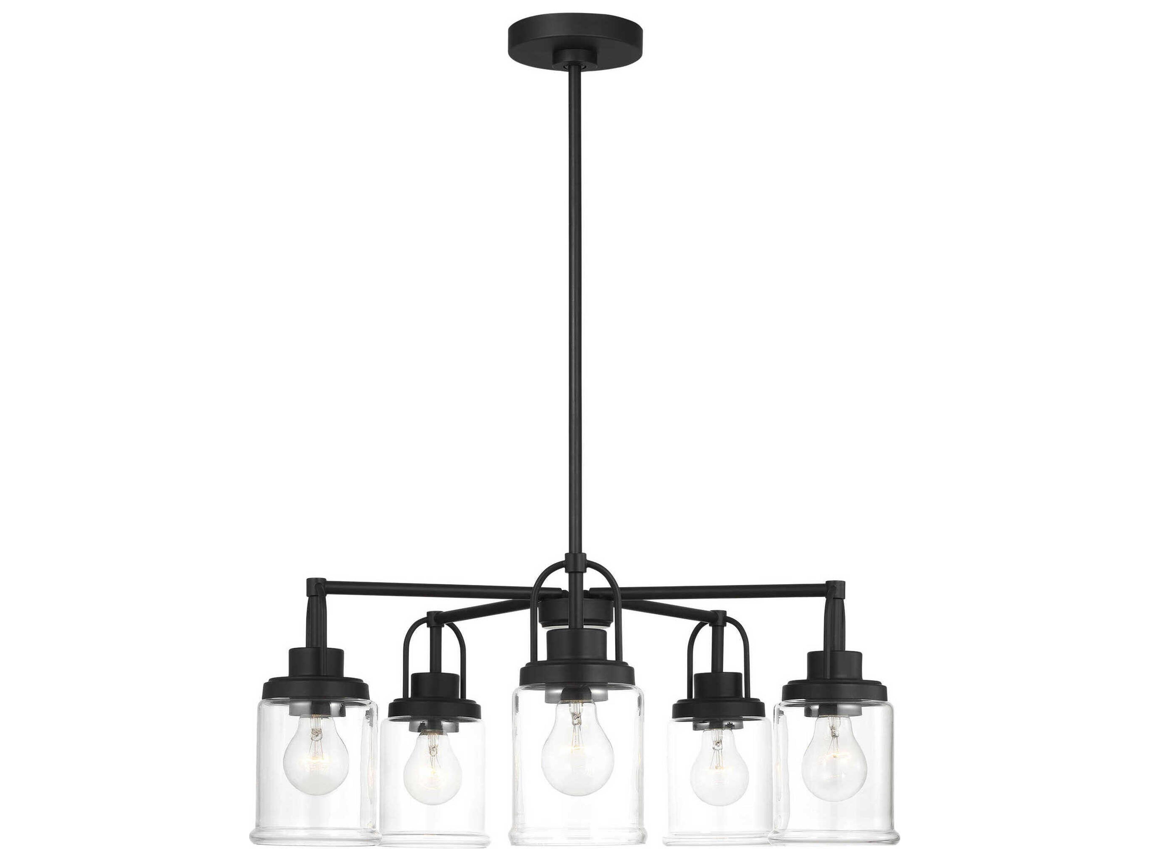 Visual Comfort Studio Anders 5-Light Midnight Black Cylinder Chandelier