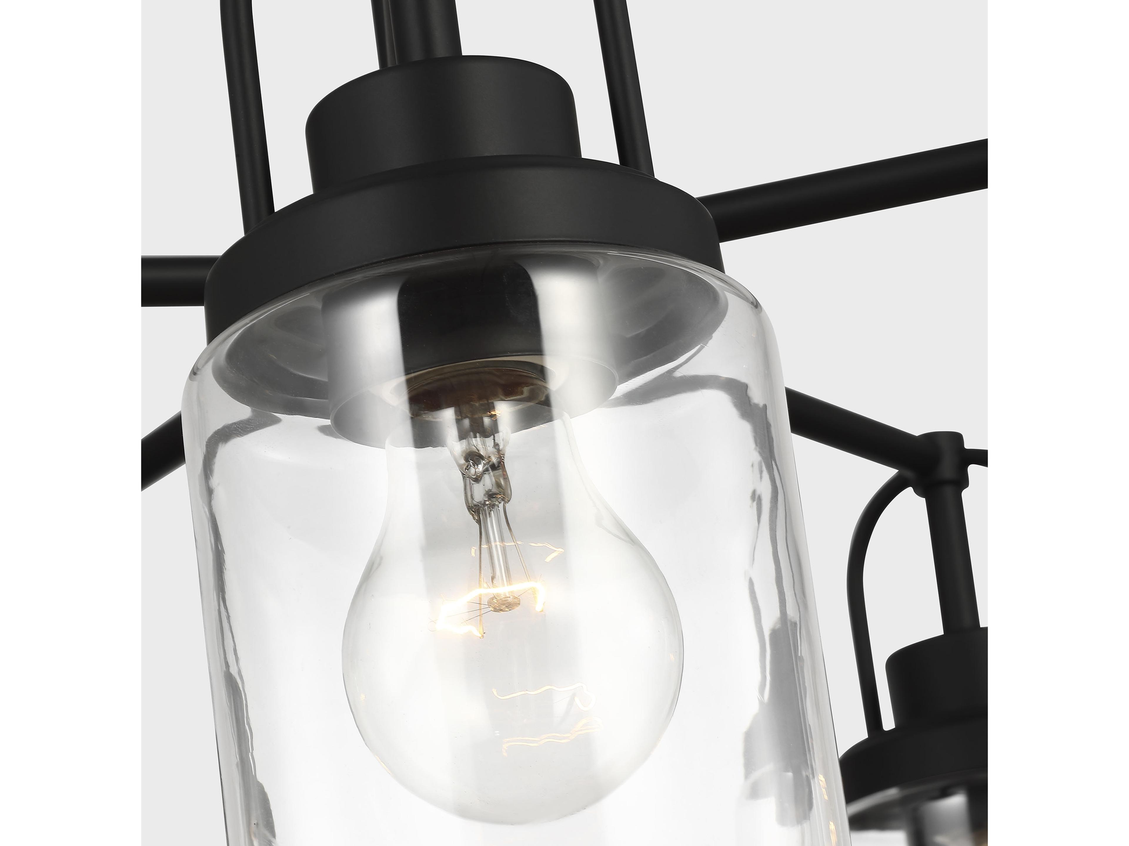 Visual Comfort Studio Anders 5-Light Midnight Black Cylinder Chandelier