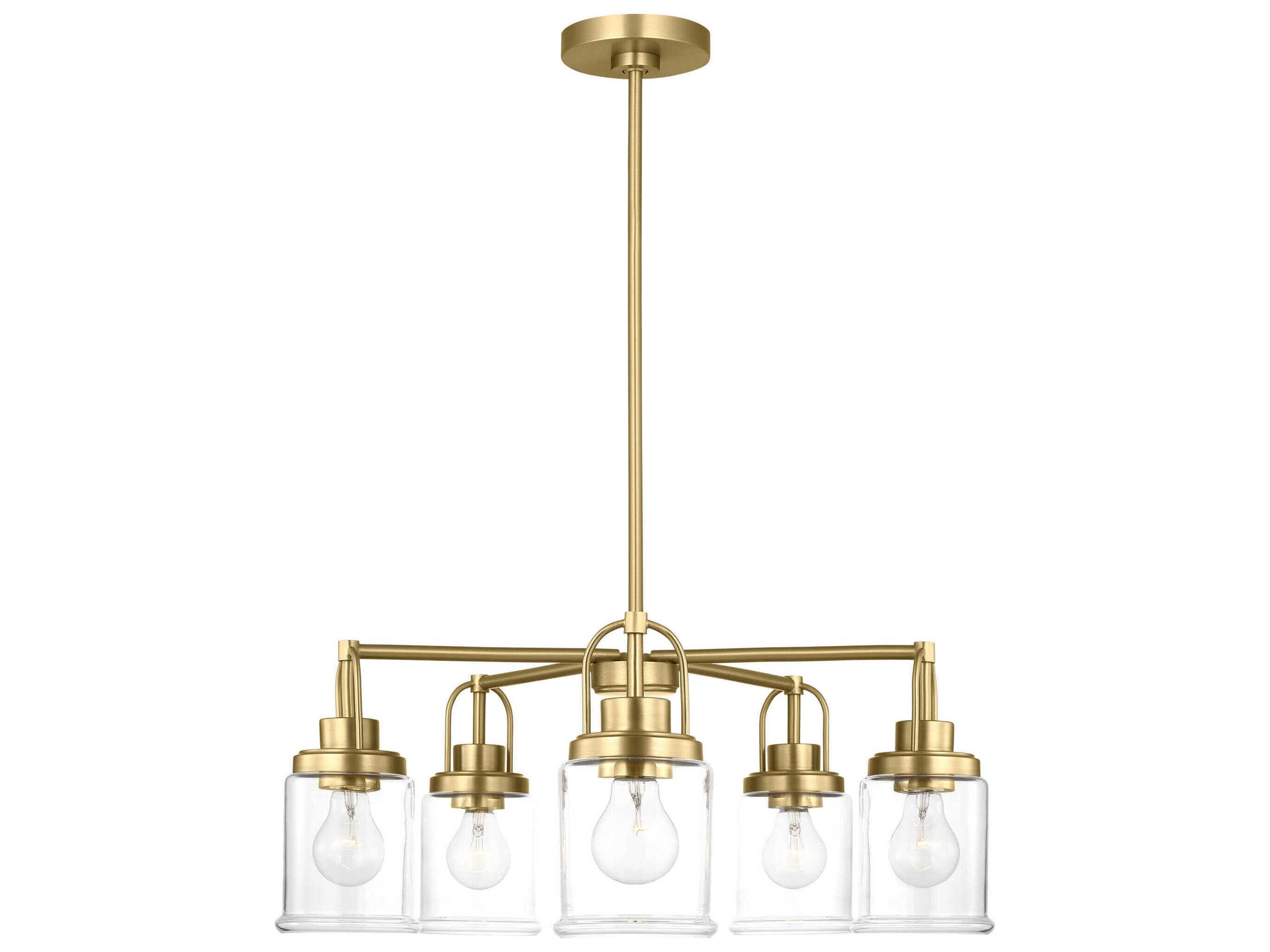 Visual Comfort Studio Anders 5-Light Satin Brass Cylinder Chandelier