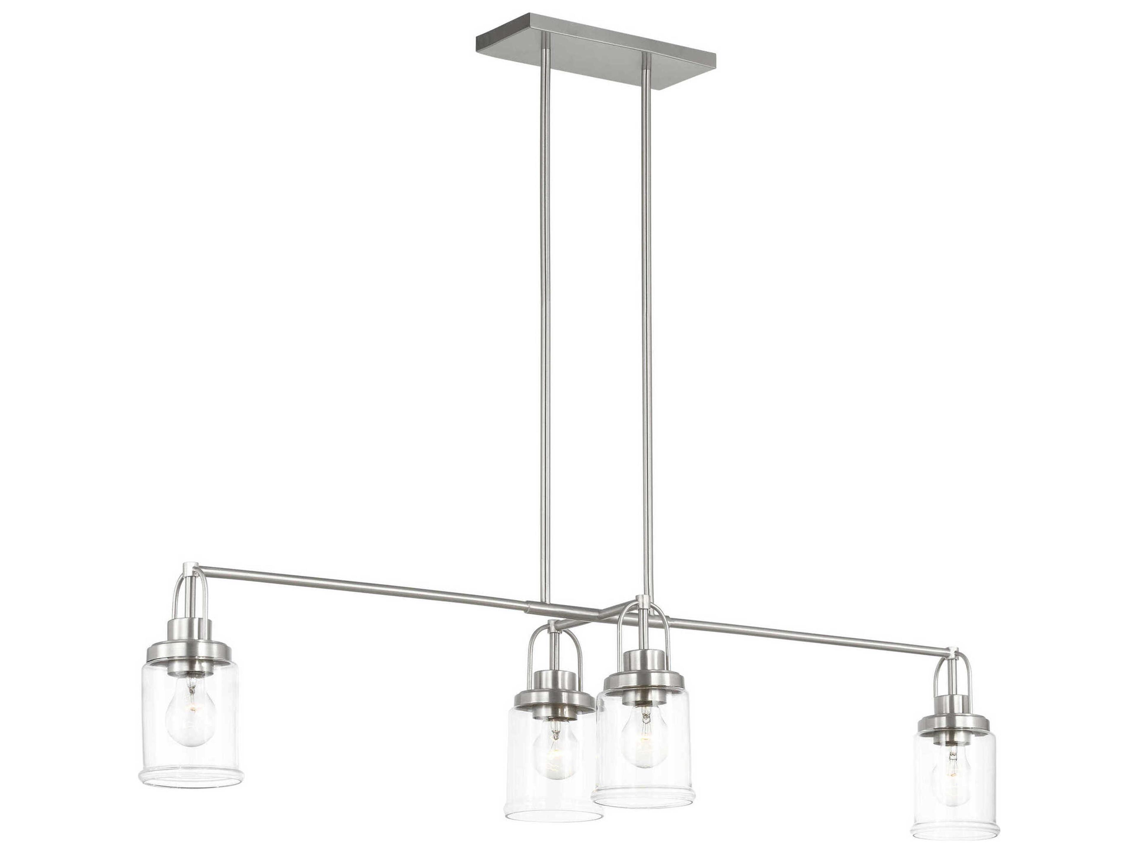 Anders 4-Light Brushed Nickel Cylinder Island Pendant