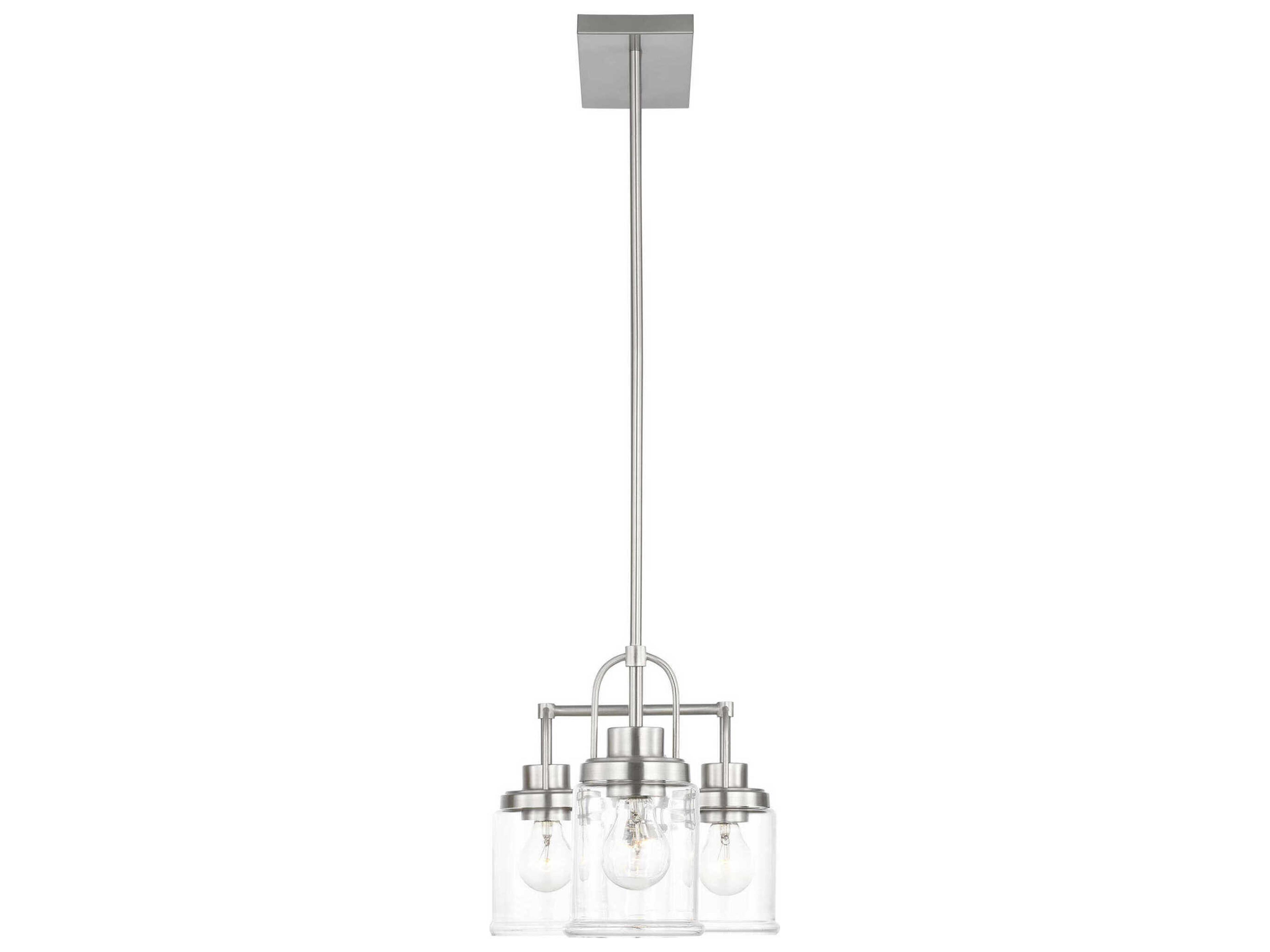 Visual Comfort Studio Anders 4-Light Brushed Nickel Cylinder Island Pendant