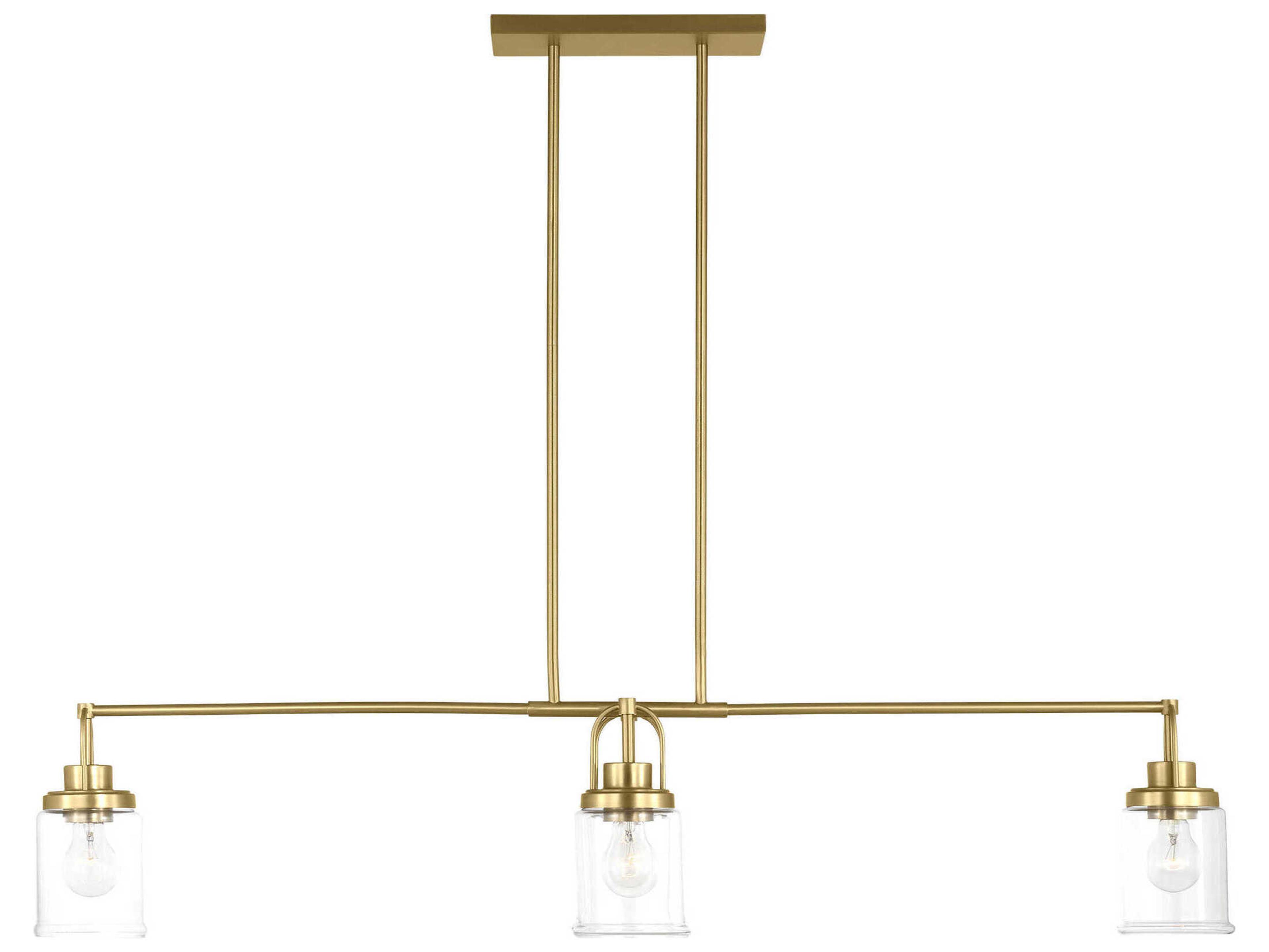 Visual Comfort Studio Anders 4-Light Satin Brass Cylinder Island Pendant