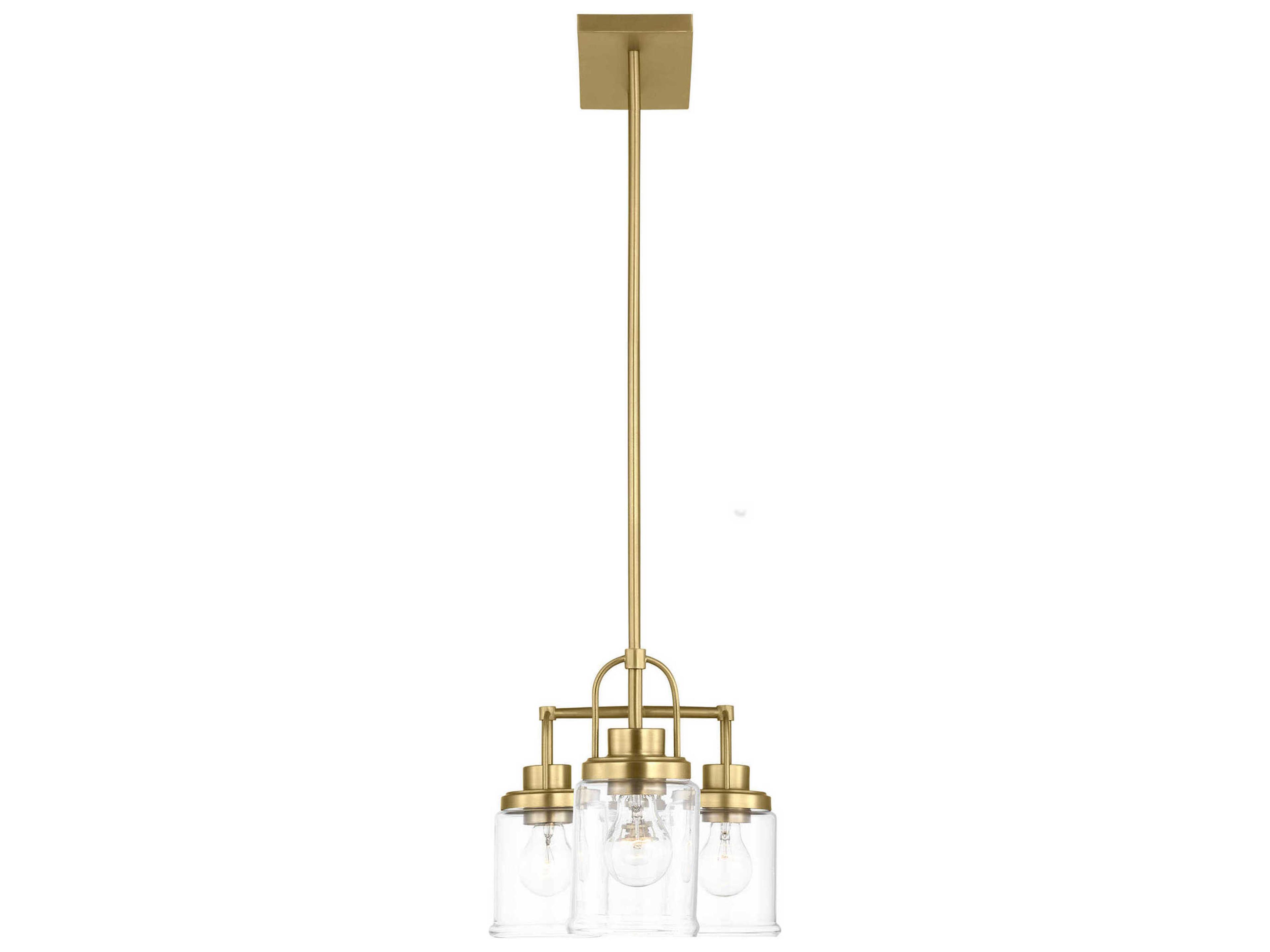 Visual Comfort Studio Anders 4-Light Satin Brass Cylinder Island Pendant
