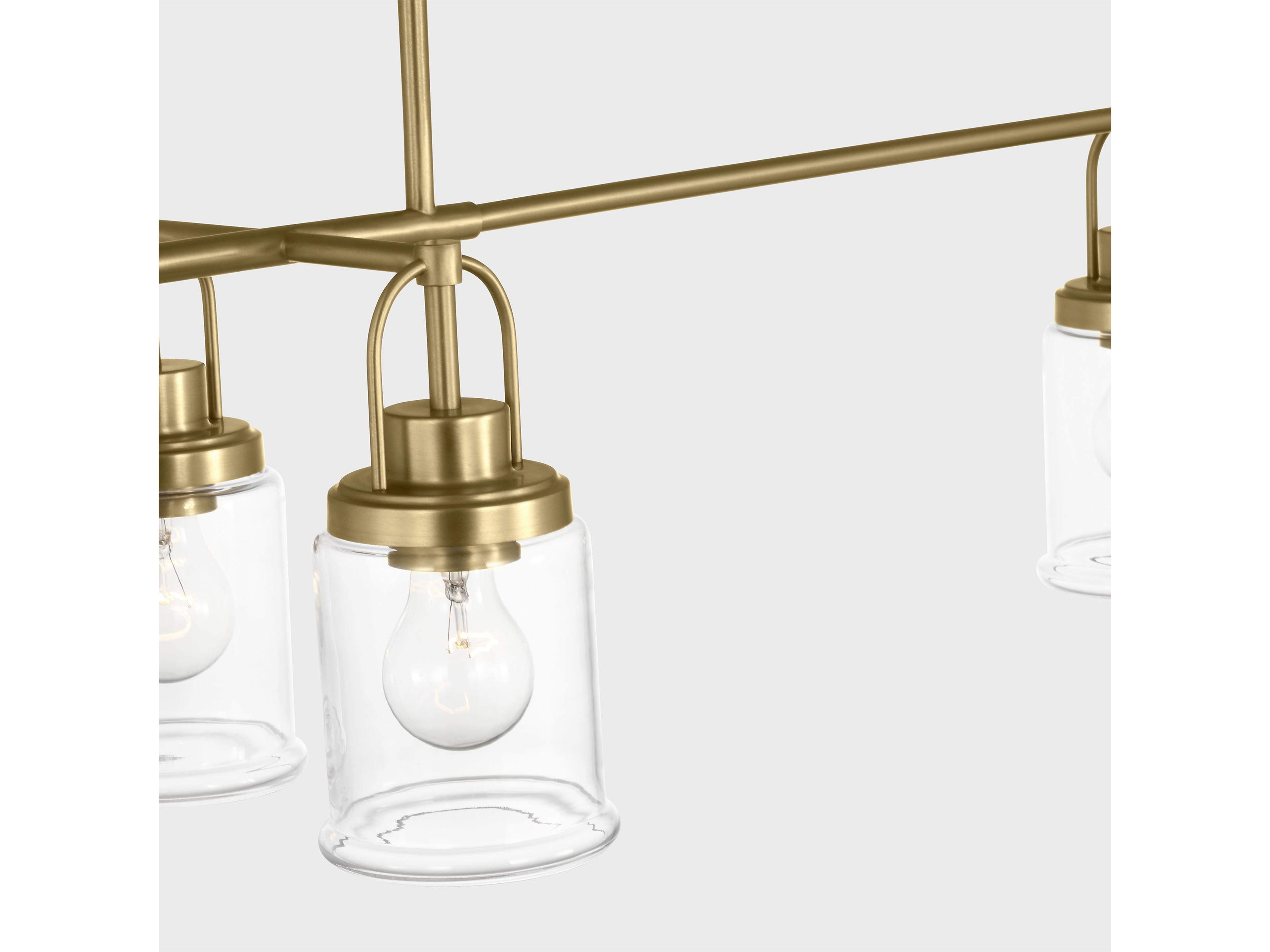 Visual Comfort Studio Anders 4-Light Satin Brass Cylinder Island Pendant