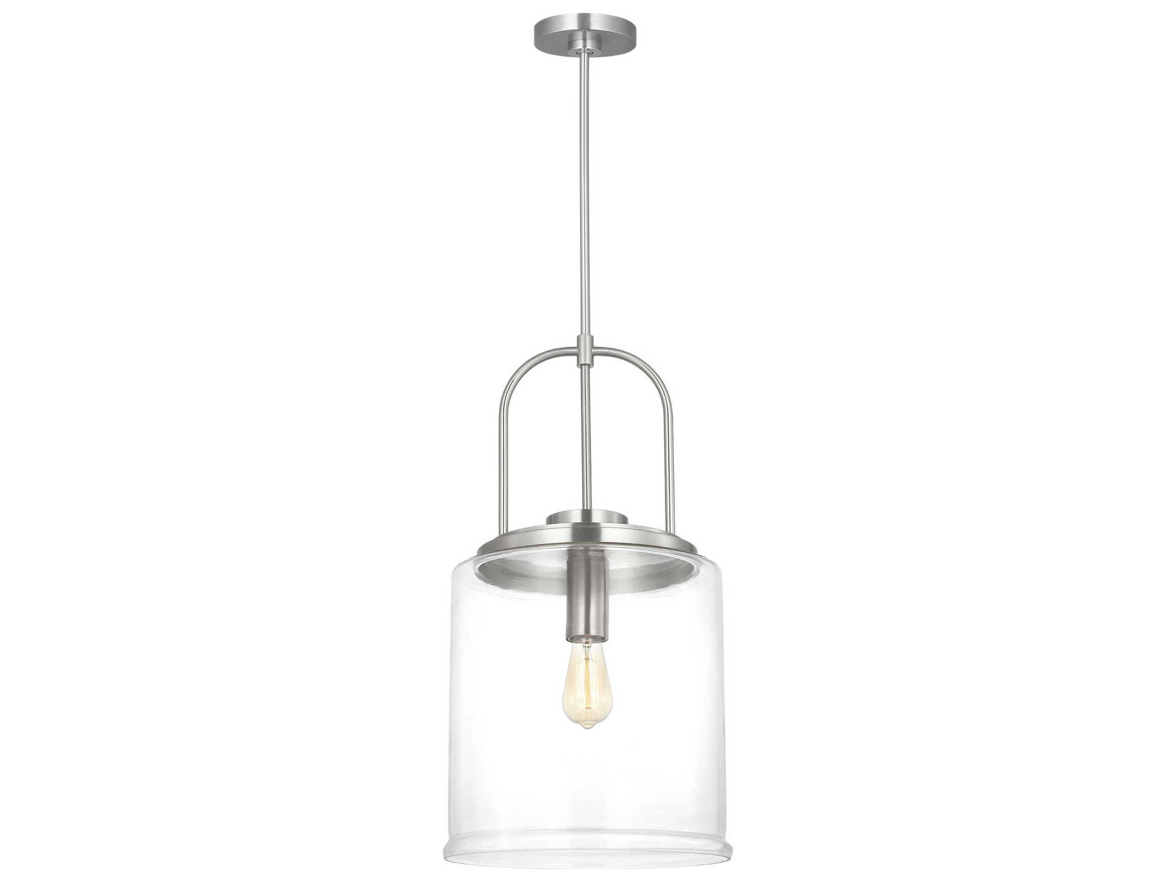 Anders 1-Light Brushed Nickel Cylinder Pendant