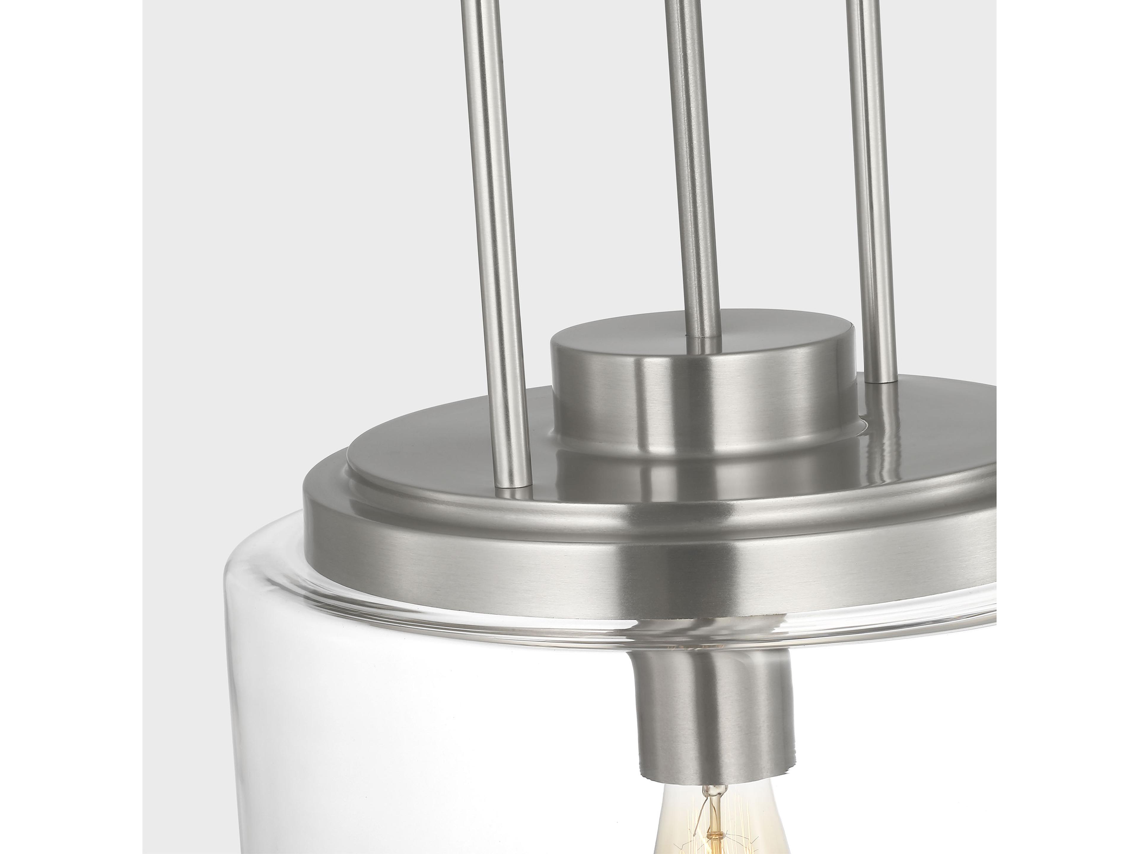 Visual Comfort Studio Anders 1-Light Brushed Nickel Cylinder Pendant